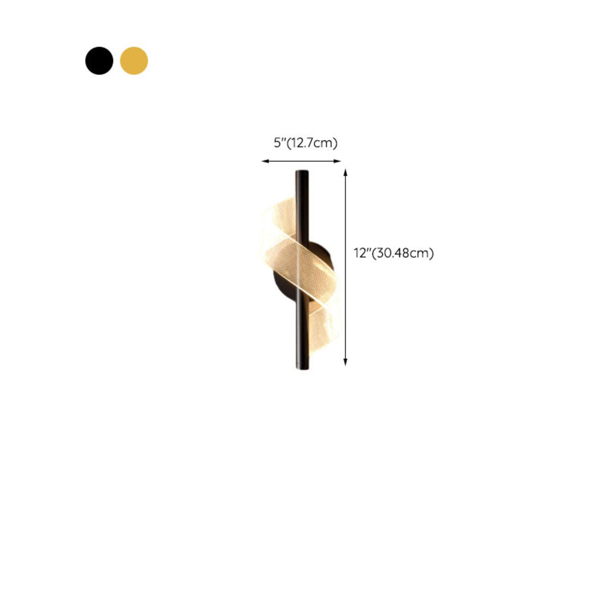 Stylish Spiral LED Design Gold Bedside Wall Sconce