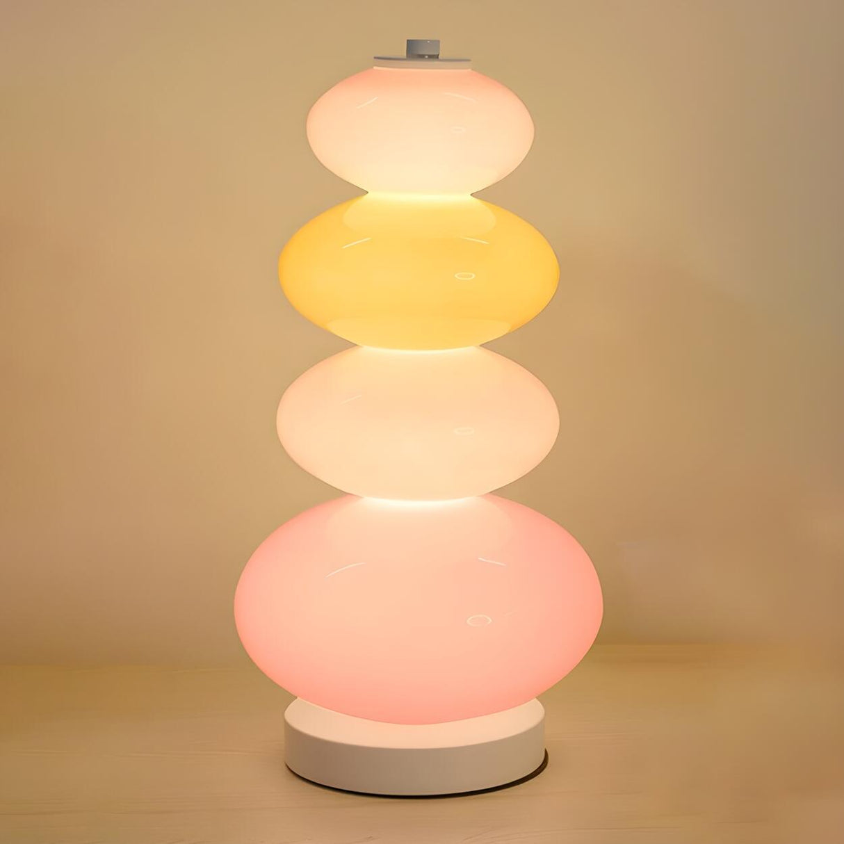 Stylish Stained Glass Pagoda Modern Bedside Table Lamp Image - 6