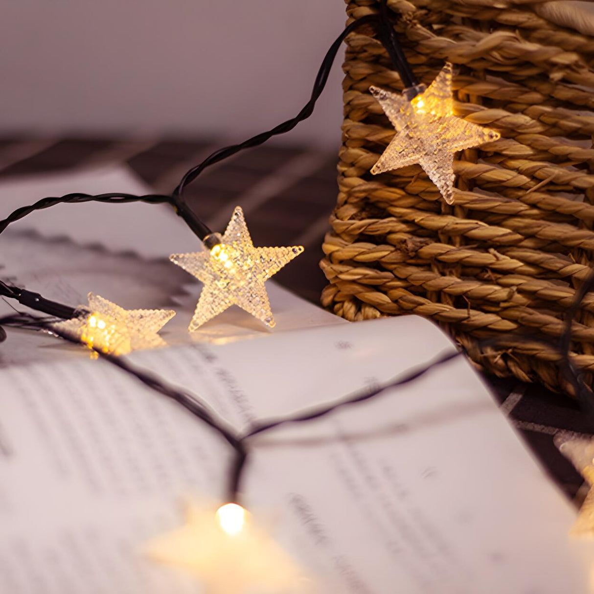 Stylish Star Black Outdoor Christmas String Lights Image - 13