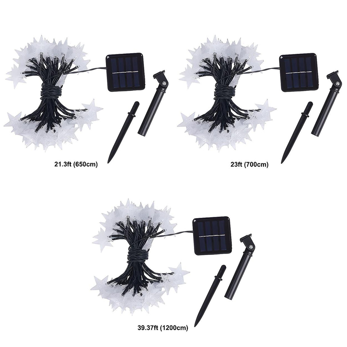 Stylish Star Black Outdoor Christmas String Lights Image - 9