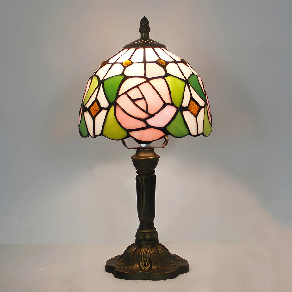 Stylish Tiffany Dome Stained Glass Decor Table Lamp Image - 11