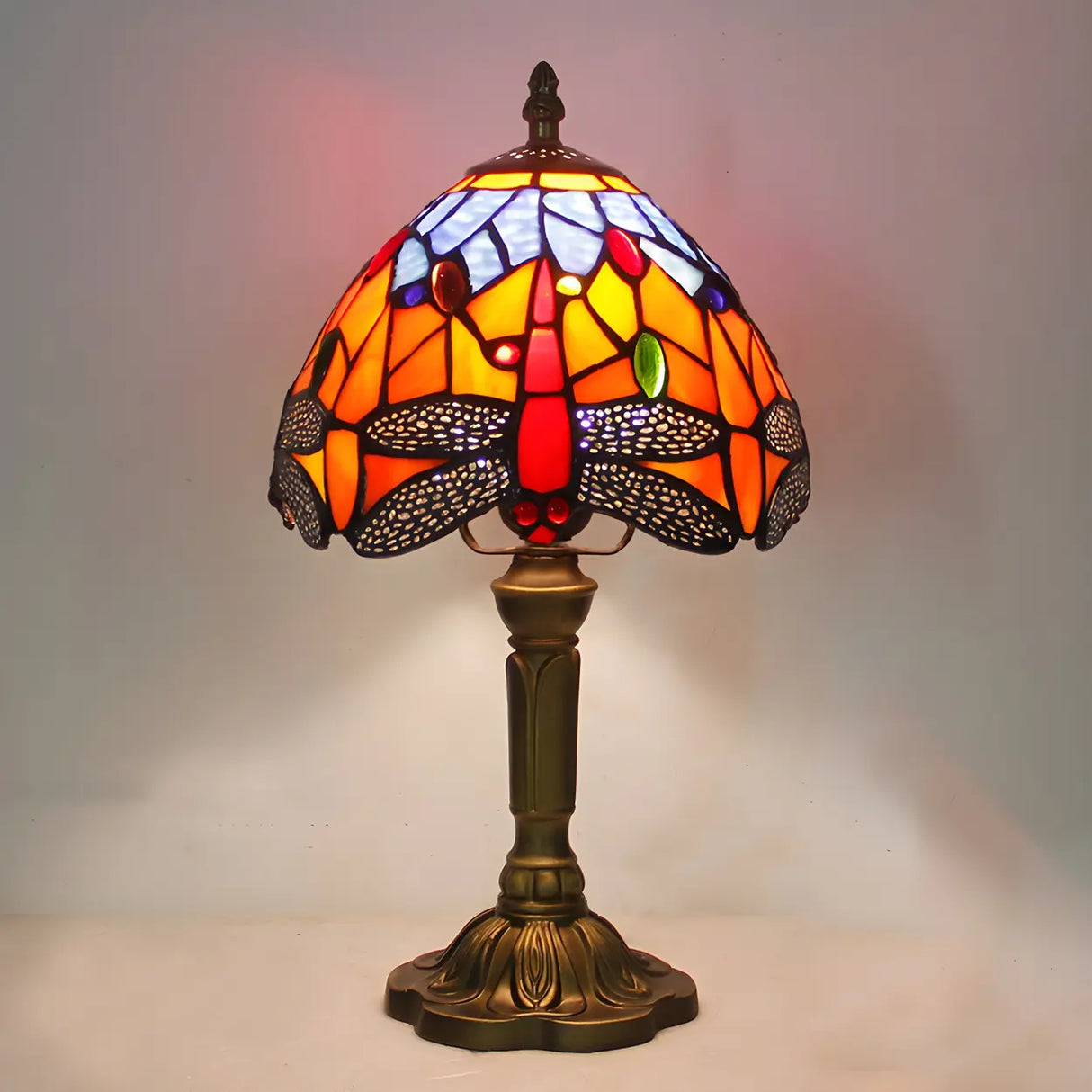 Stylish Tiffany Dome Stained Glass Decor Table Lamp Image - 13