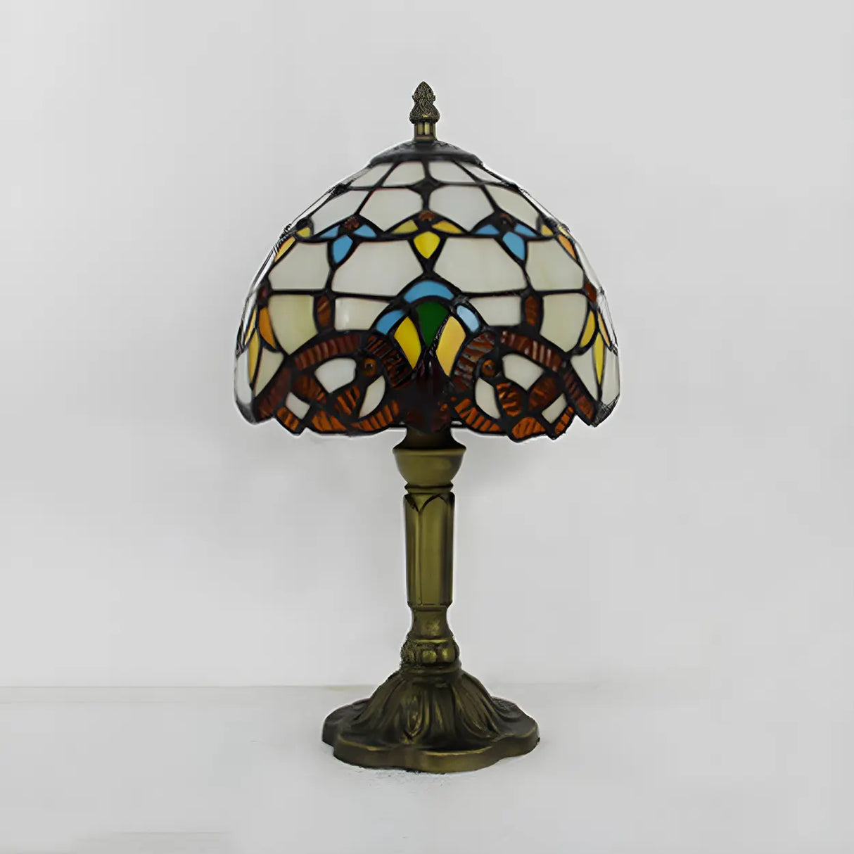 Stylish Tiffany Dome Stained Glass Decor Table Lamp Image - 14