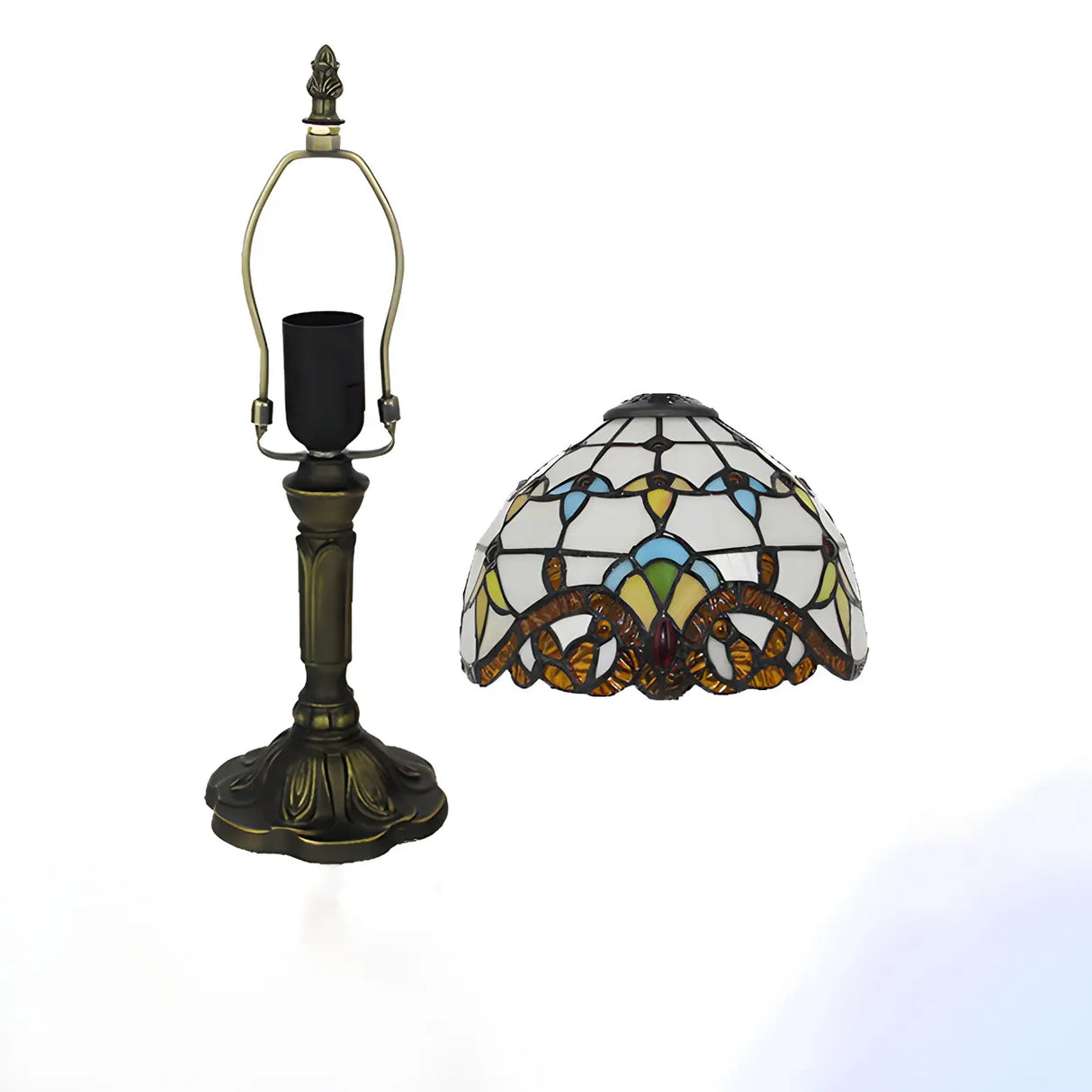 Stylish Tiffany Dome Stained Glass Decor Table Lamp Image - 19