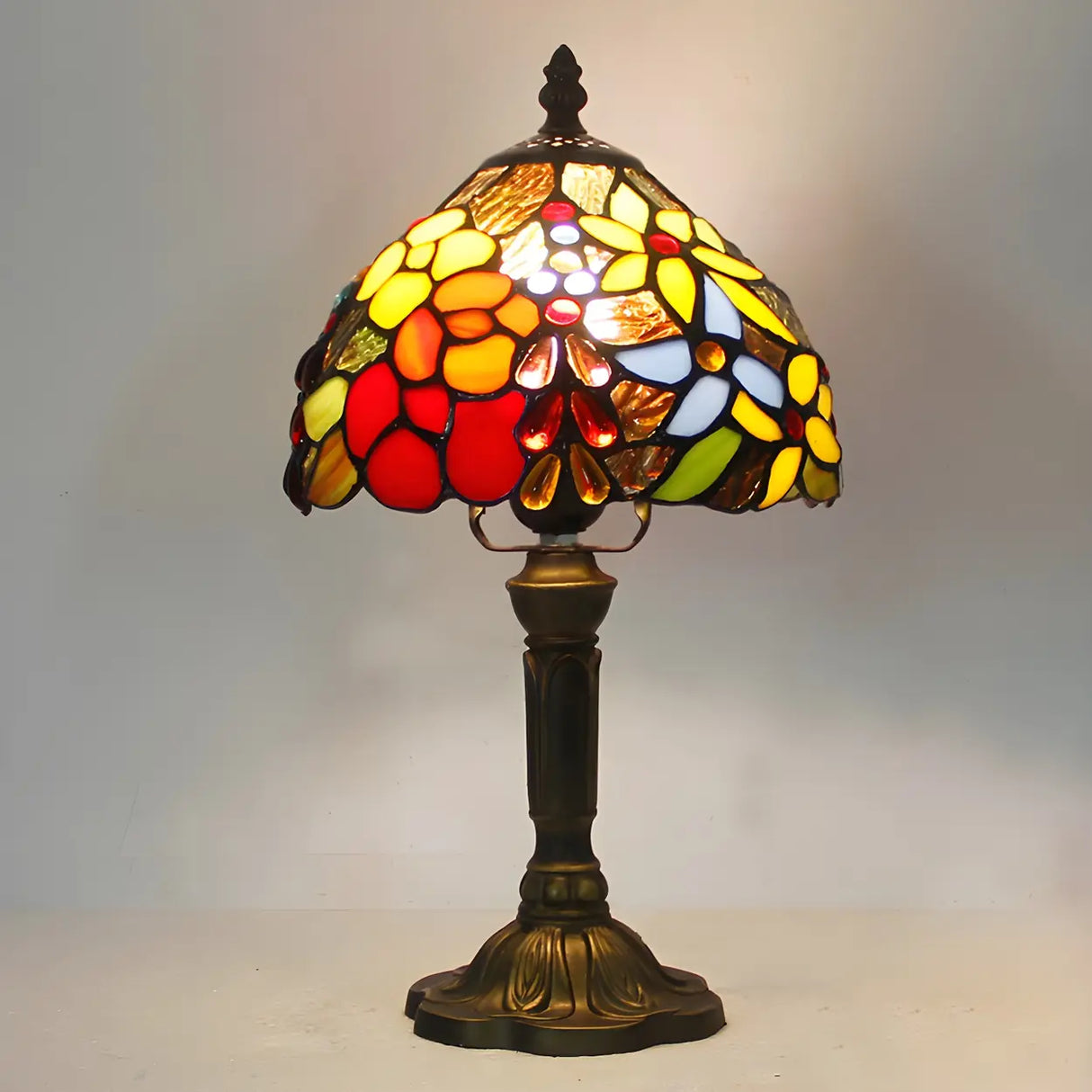 Stylish Tiffany Dome Stained Glass Decor Table Lamp Image - 2