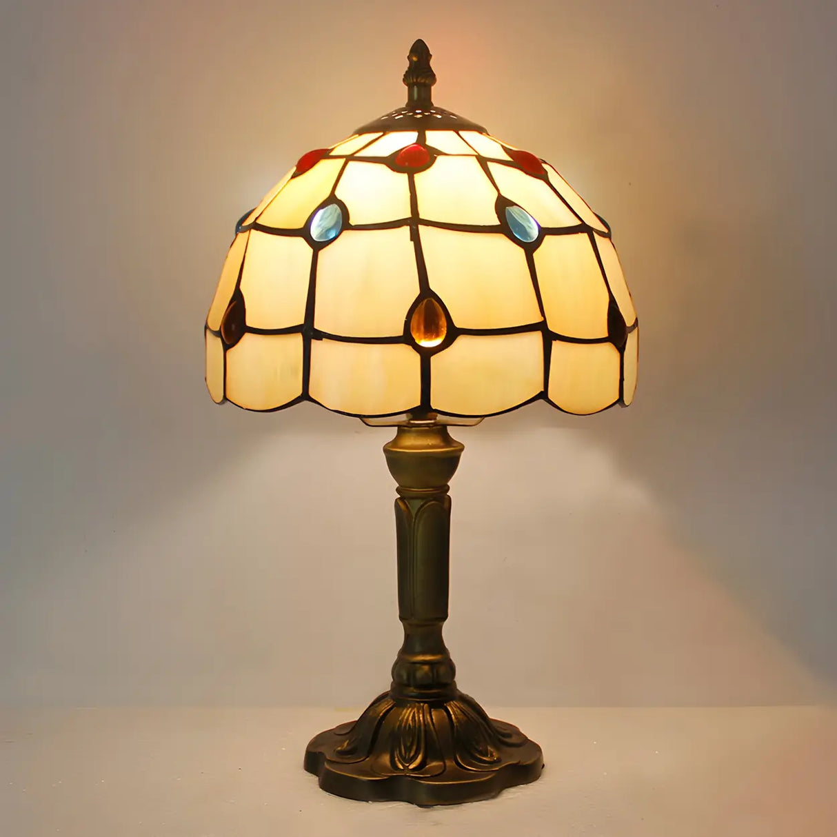 Stylish Tiffany Dome Stained Glass Decor Table Lamp Image - 21