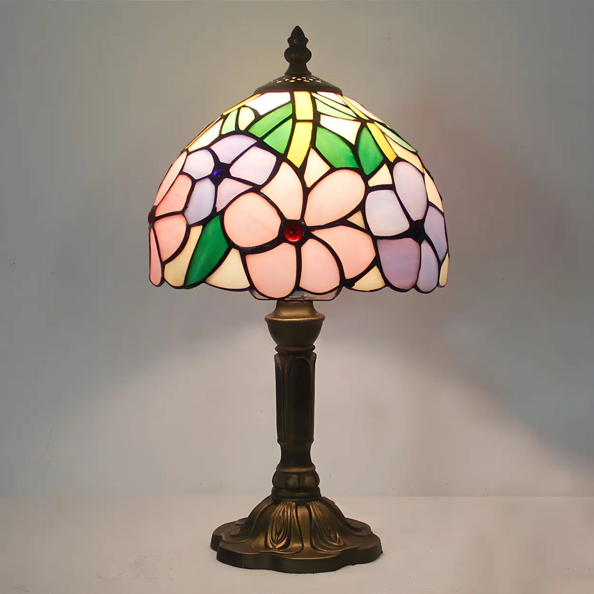 Stylish Tiffany Dome Stained Glass Decor Table Lamp Image - 6