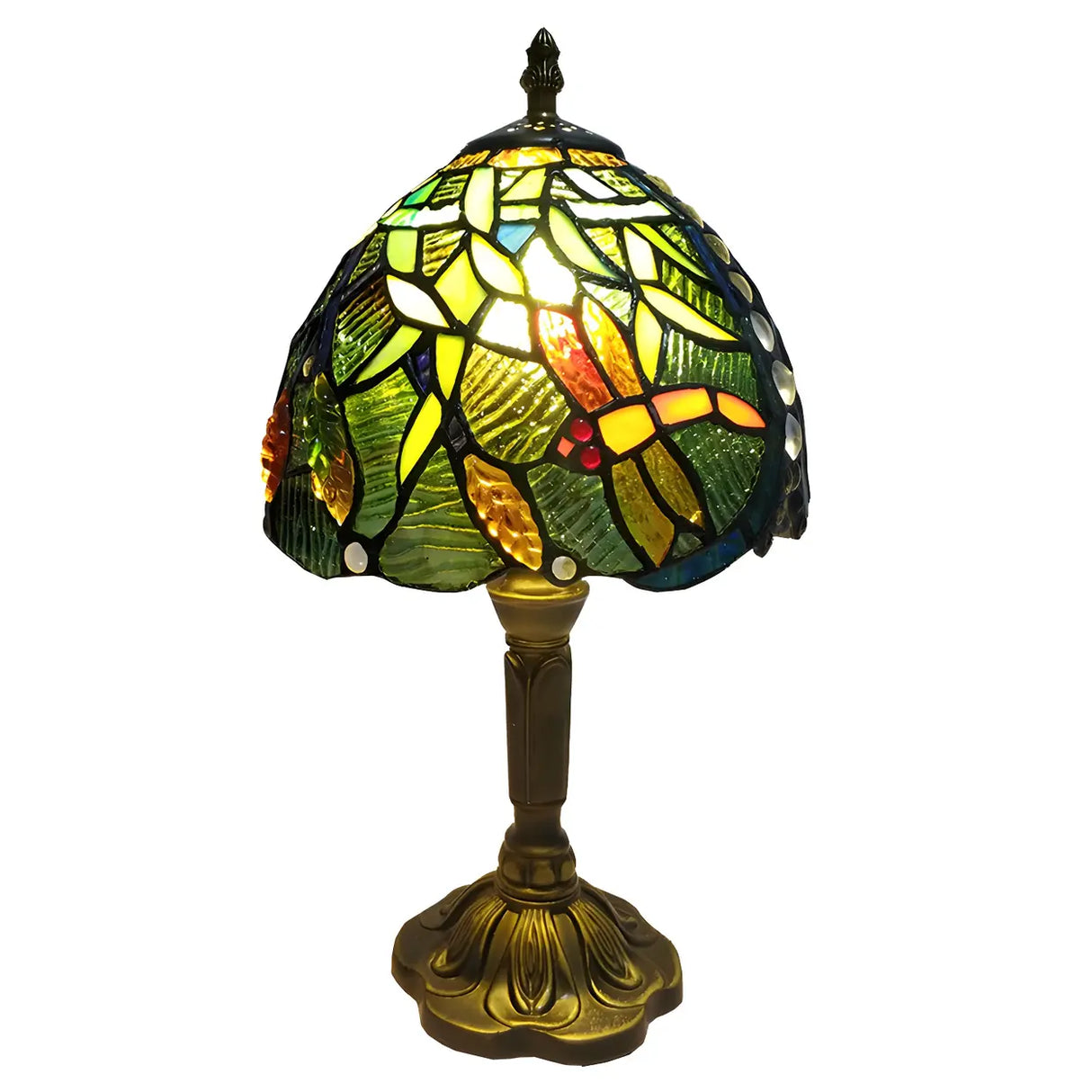 Stylish Tiffany Dome Stained Glass Decor Table Lamp Image - 8