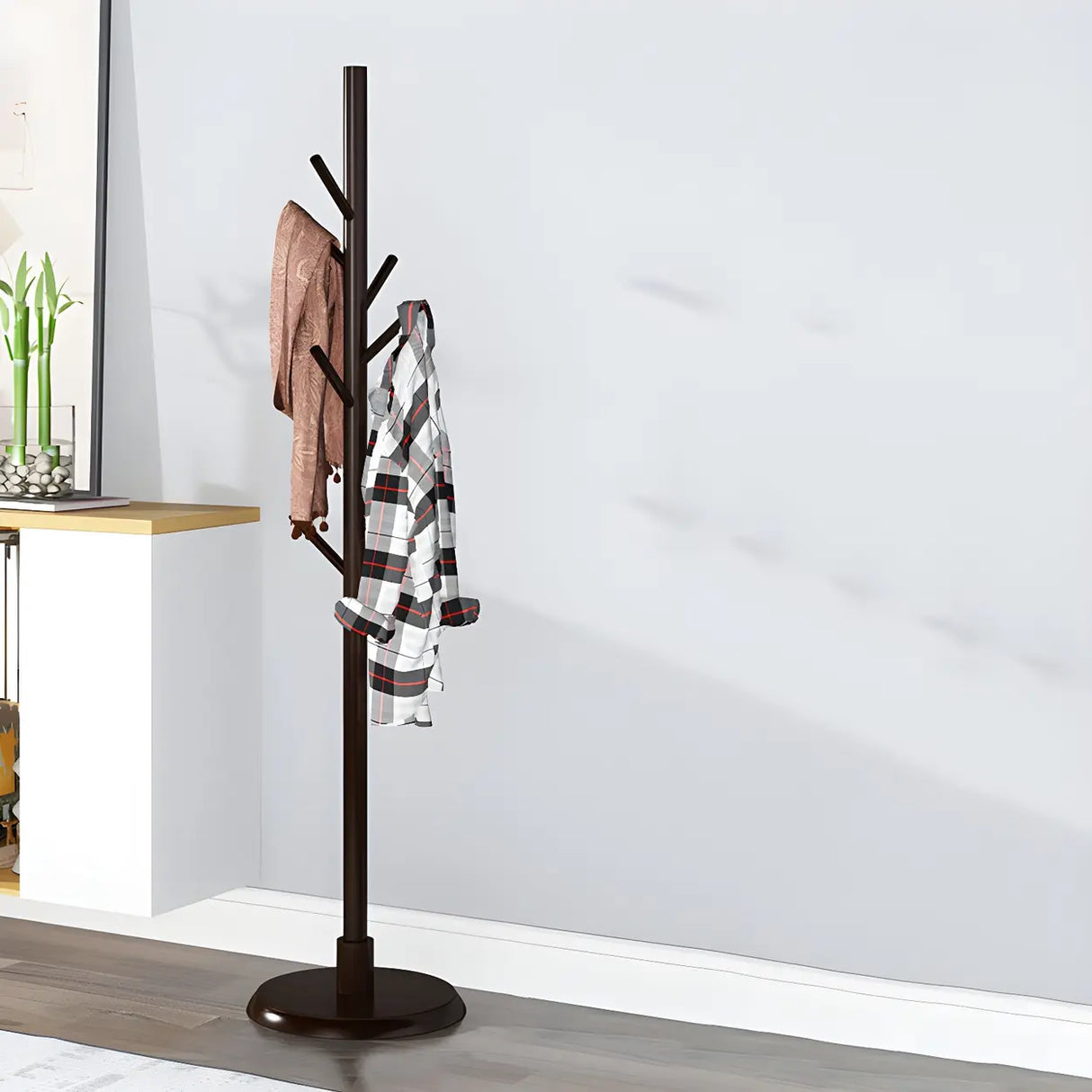 Stylish Tree Shaped Tall FreeStanding Coat Rack with Hooks Image - 12
