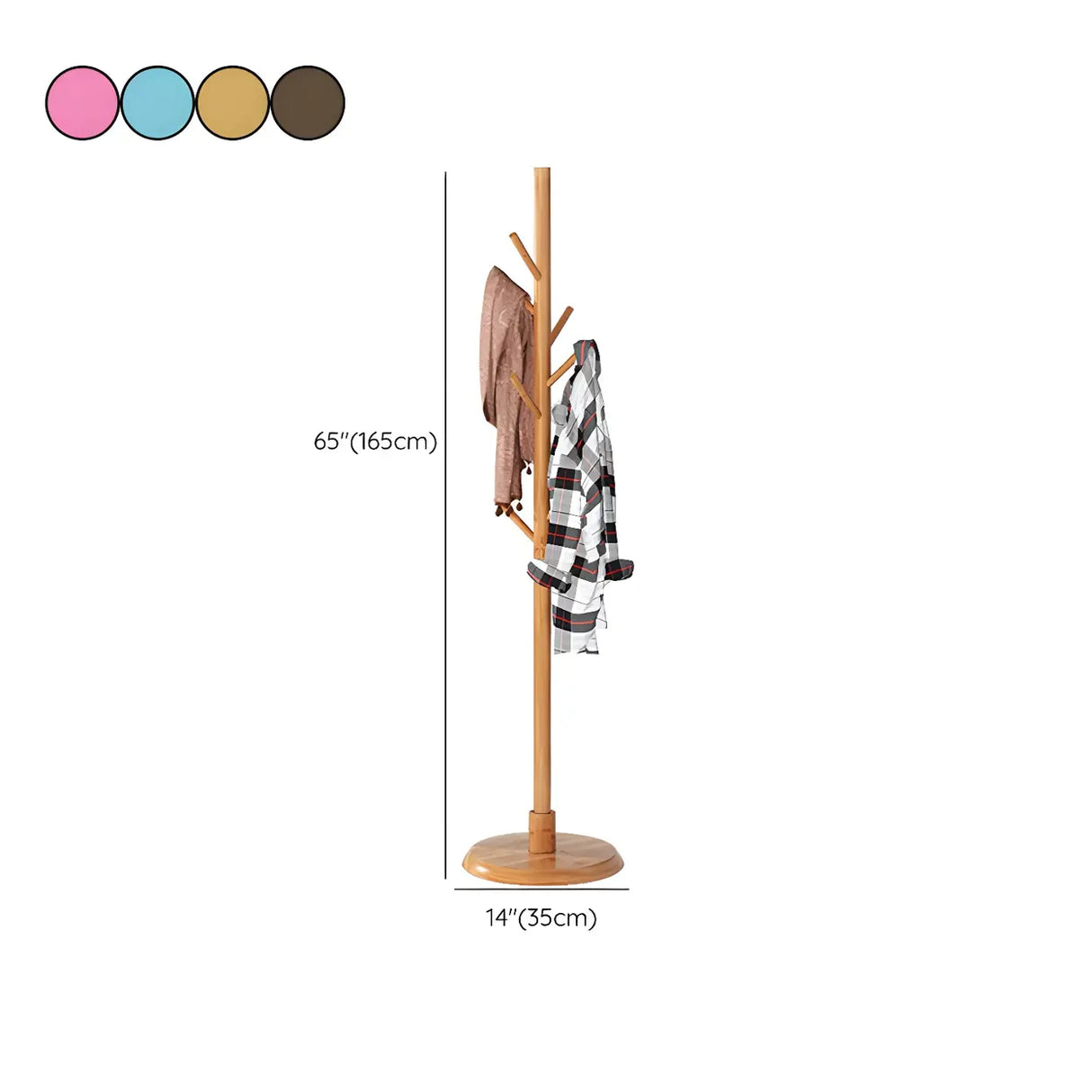 Stylish Tree Shaped Tall FreeStanding Coat Rack with Hooks Image - 24