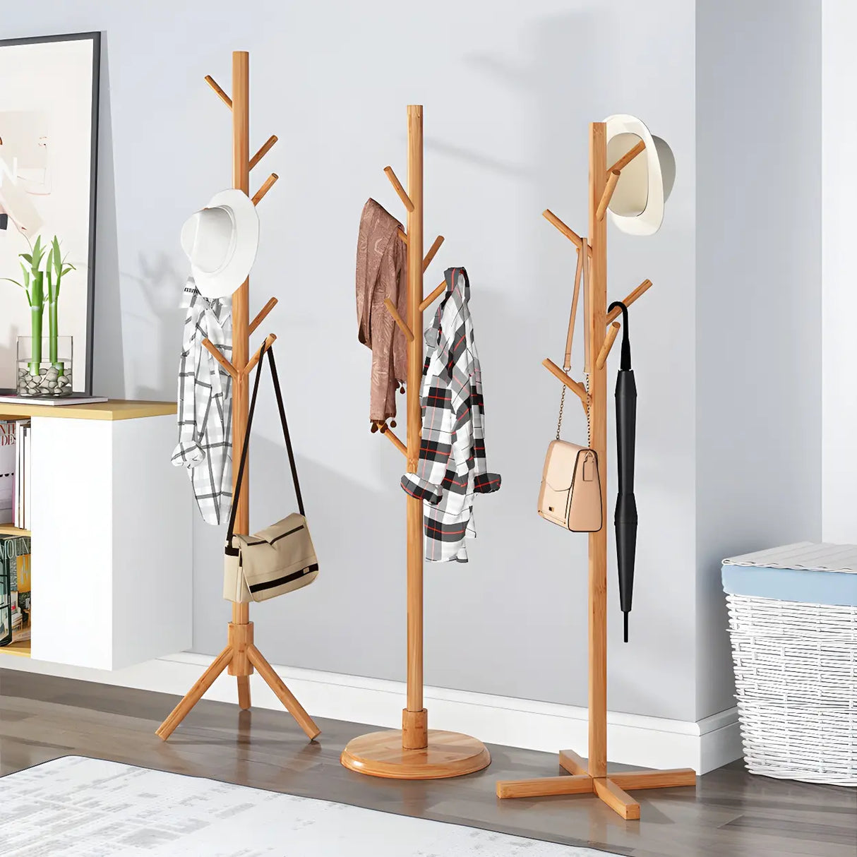 Stylish Tree Shaped Tall FreeStanding Coat Rack with Hooks Image - 4