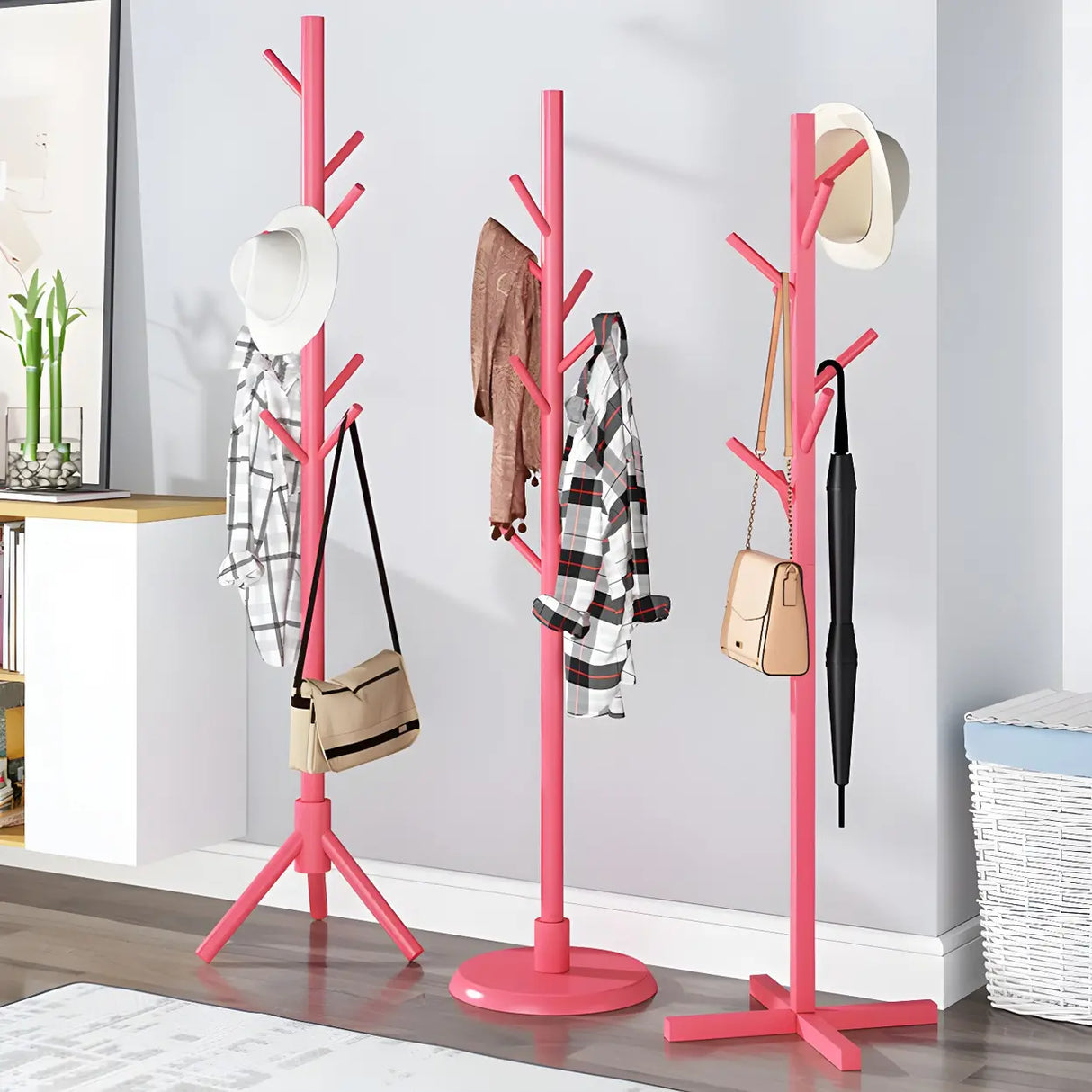 Stylish Tree Shaped Tall FreeStanding Coat Rack with Hooks Image - 8
