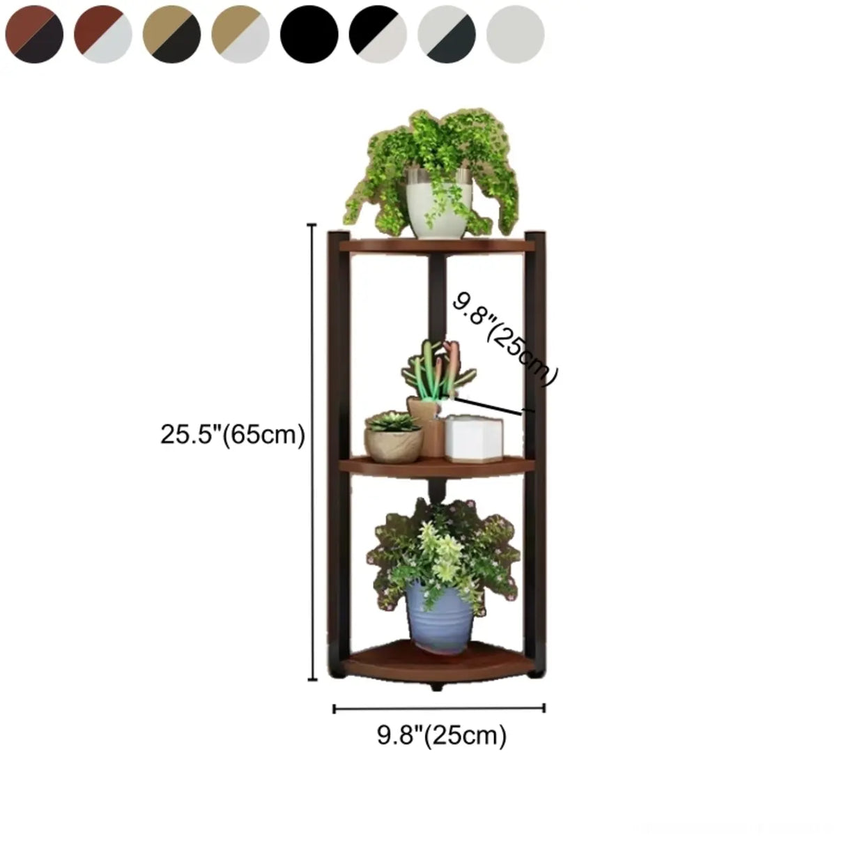 Stylish Triangular 5-Tier Wood Corner Plant Stand White