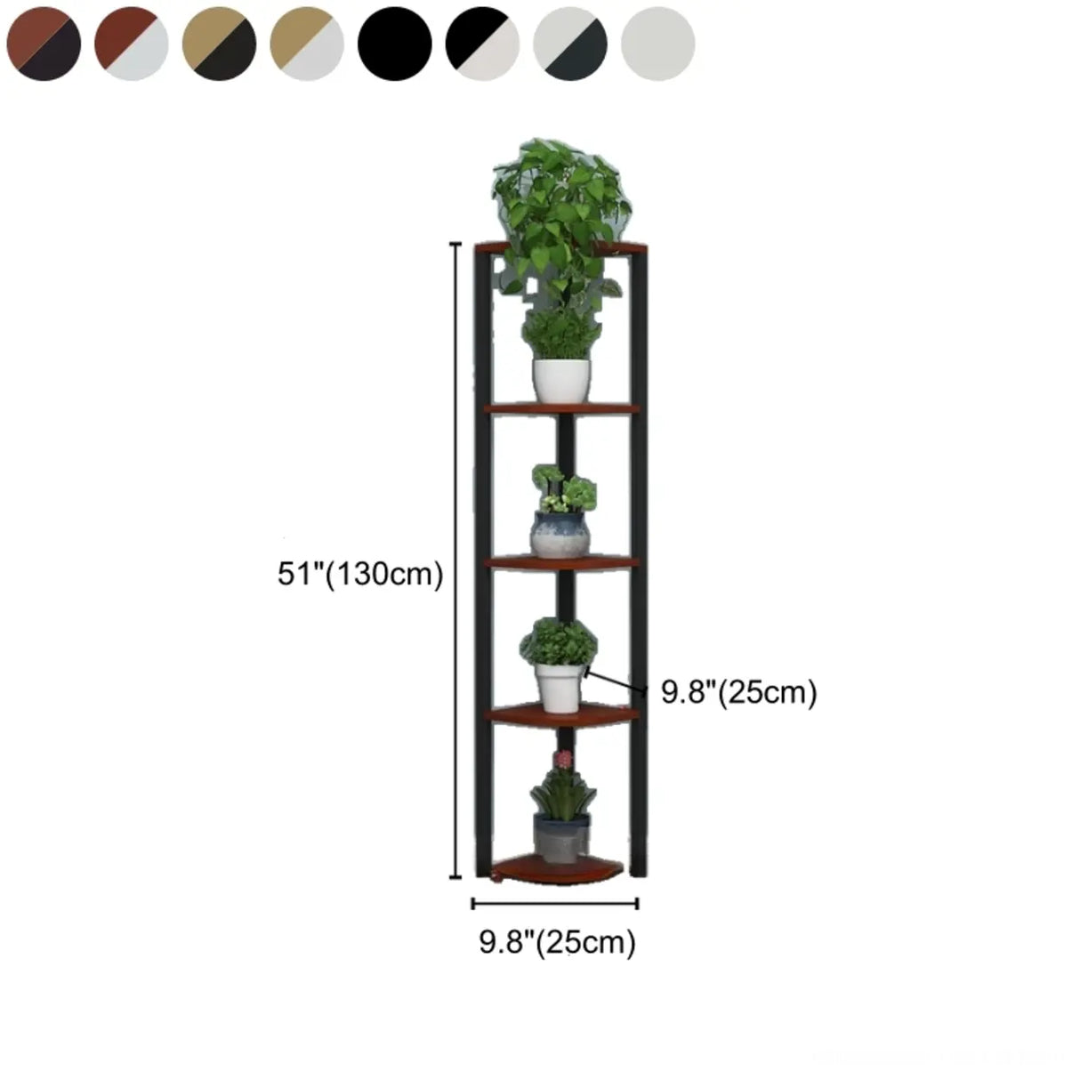 Stylish Triangular 5-Tier Wood Corner Plant Stand White Image - 32