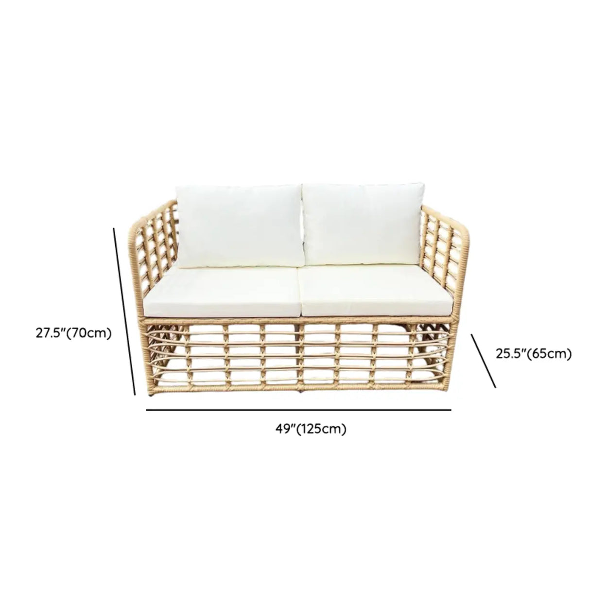 Stylish U-Shape Rattan Beige Patio Sofa Set Image - 11