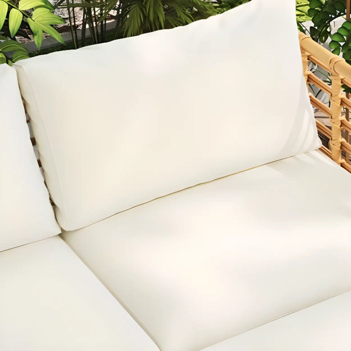 Stylish U-Shape Rattan Beige Patio Sofa Set Image - 8