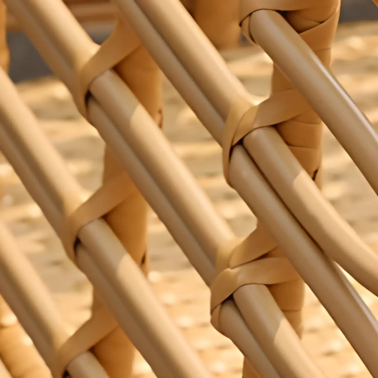 Stylish U-Shape Rattan Beige Patio Sofa Set Image - 9