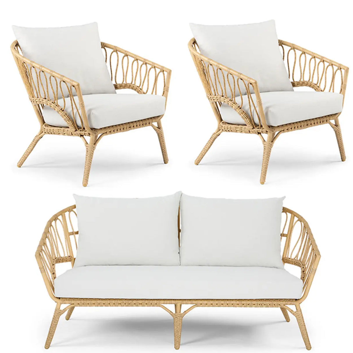 Stylish UV Resistant Outdoor Rattan Patio Conversation Set Image - 10