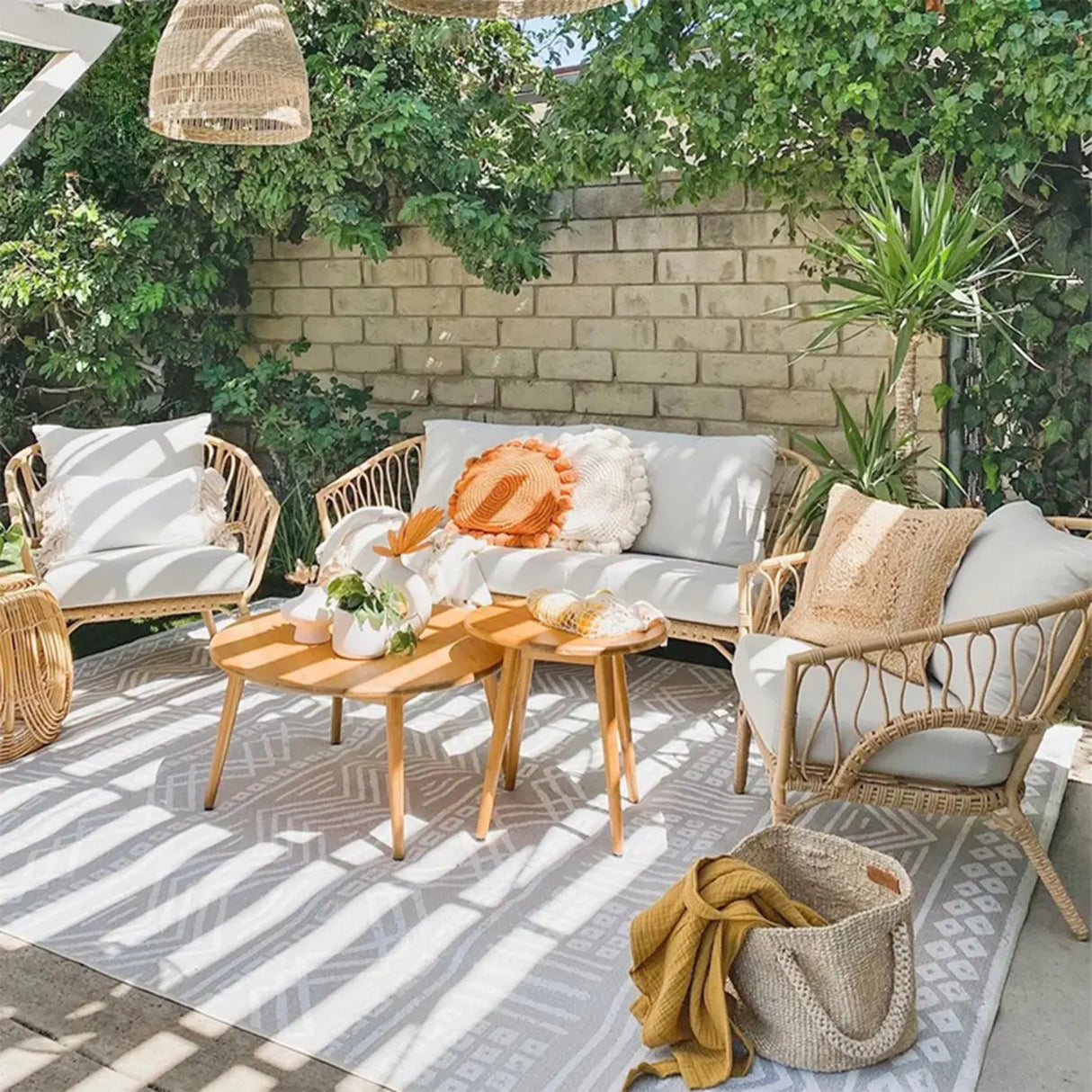 Stylish UV Resistant Outdoor Rattan Patio Conversation Set Image - 1