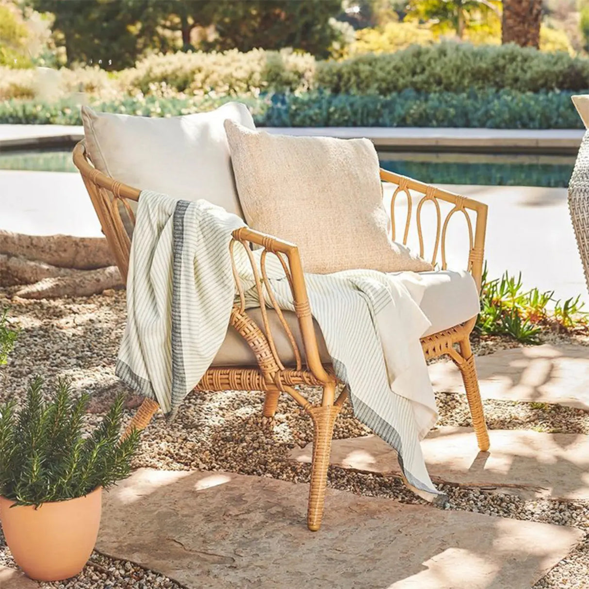 Stylish UV Resistant Outdoor Rattan Patio Conversation Set Image - 4