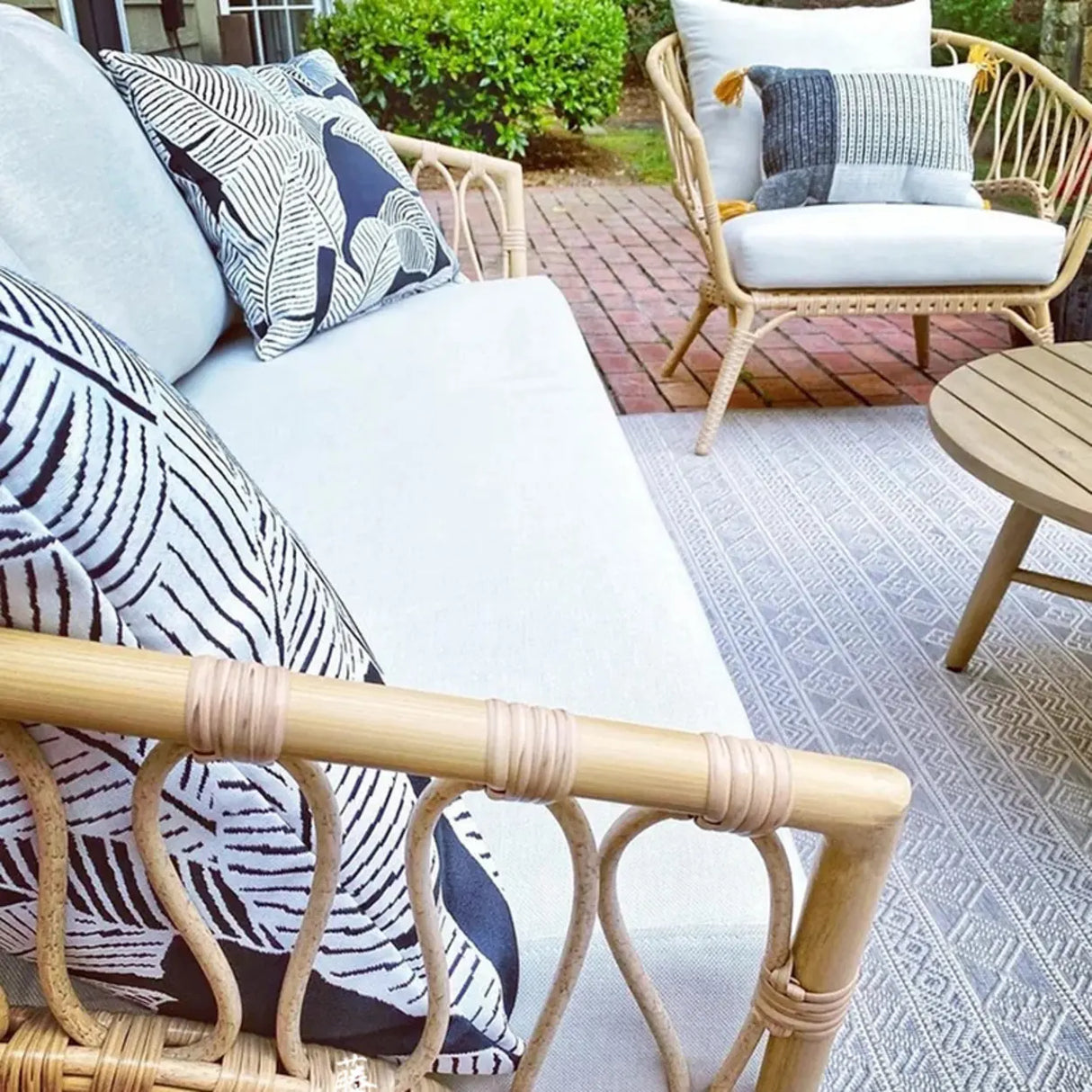 Stylish UV Resistant Outdoor Rattan Patio Conversation Set Image - 8