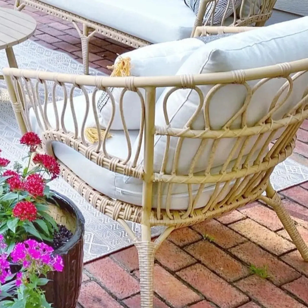 Stylish UV Resistant Outdoor Rattan Patio Conversation Set Image - 9