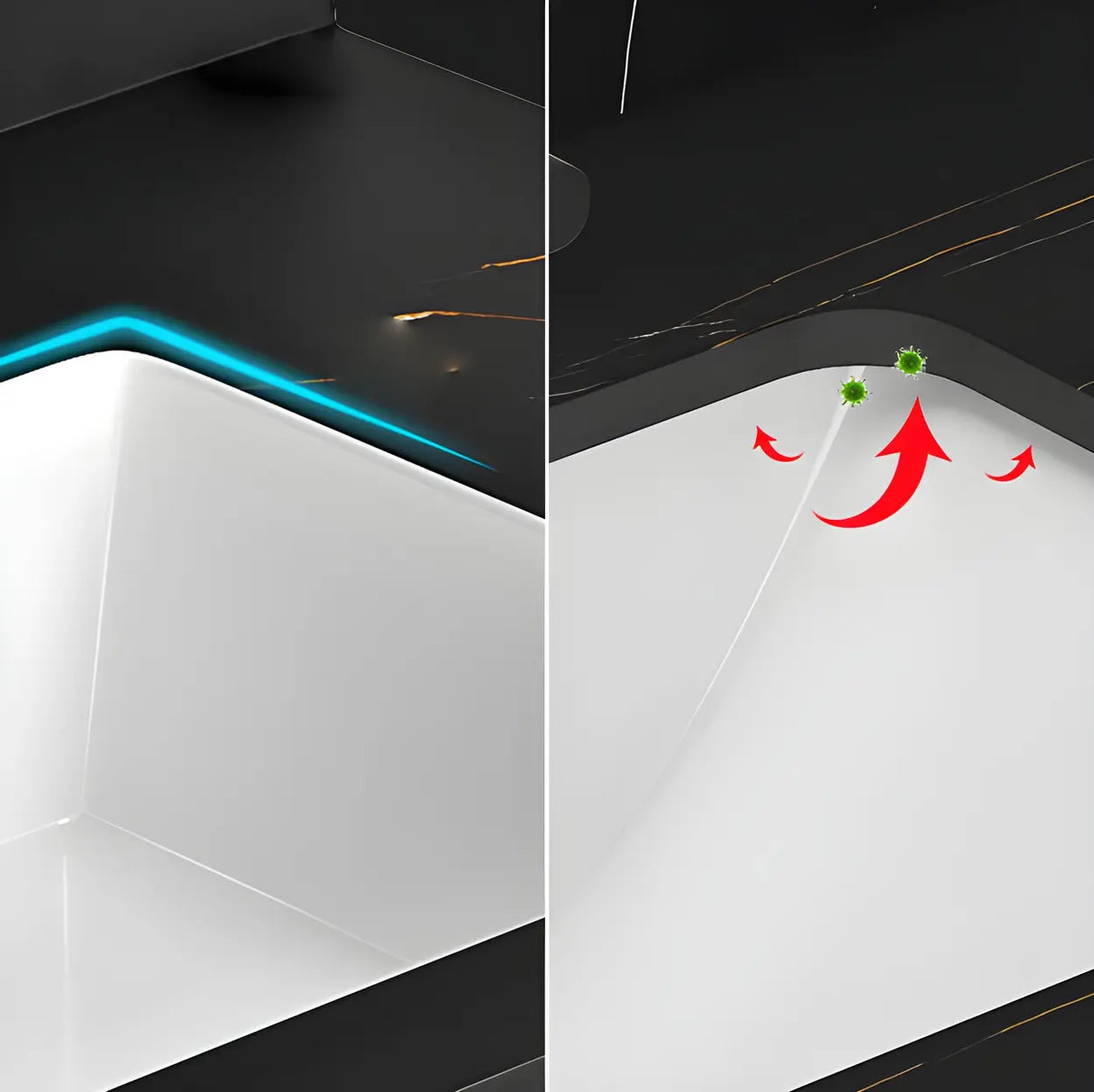 Stylish Wall Mount Sink Bath Vanity with Mirror and Faucet Image - 9