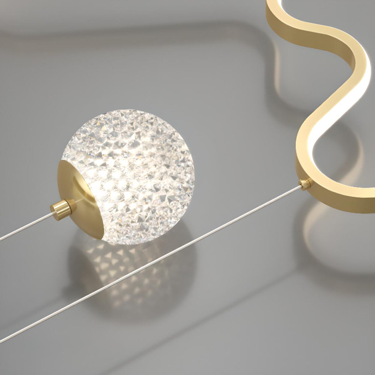 Stylish Wavy and Globe Kitchen Island Pendant Light Image - 16