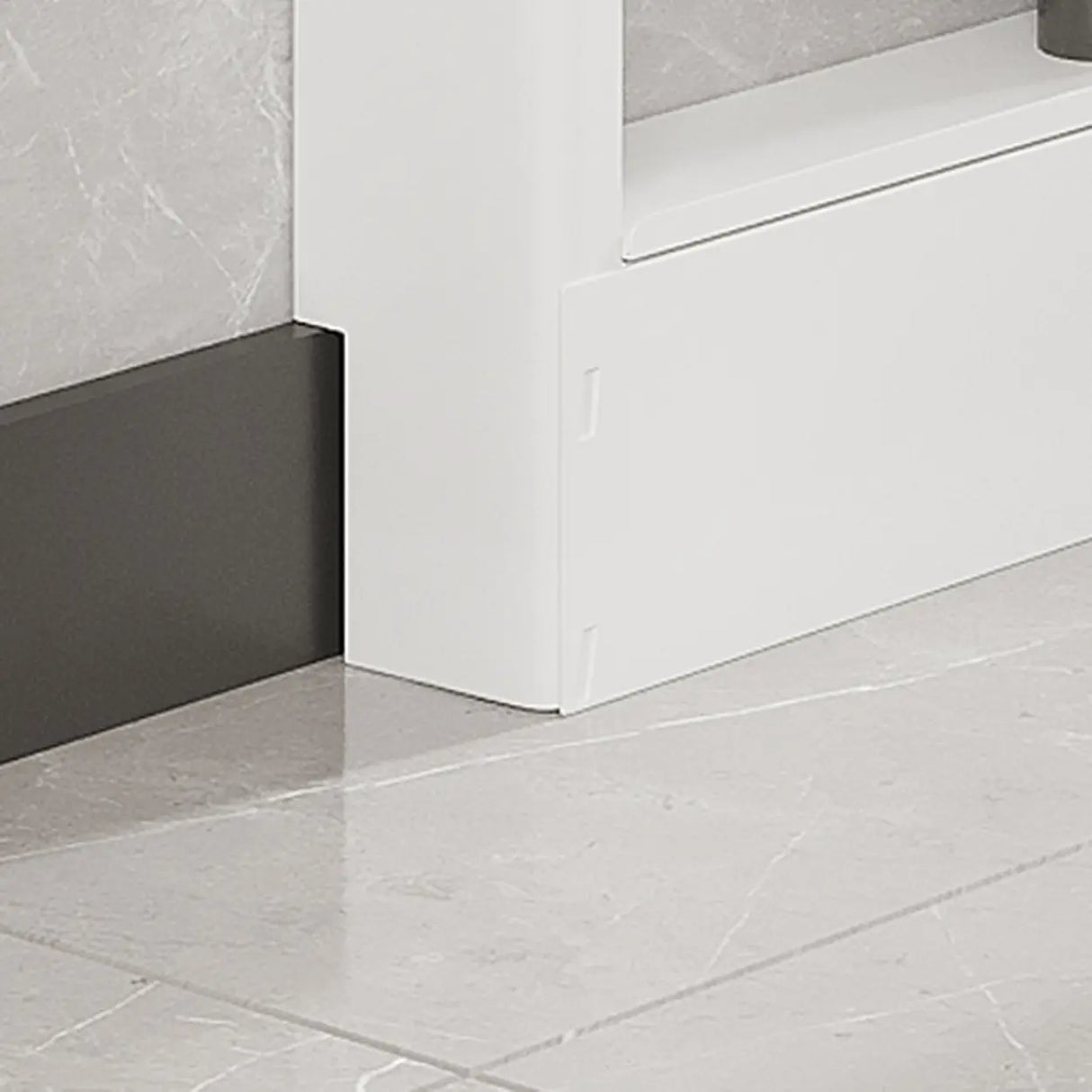 Stylish White Finish Vertical Steel Open Bookshelf Image - 8