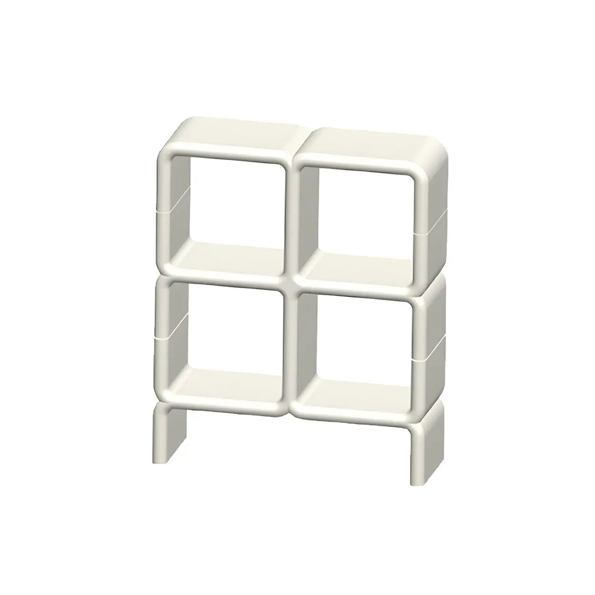 Stylish White Square Open Storage Curio Display Cabinet Image - 13