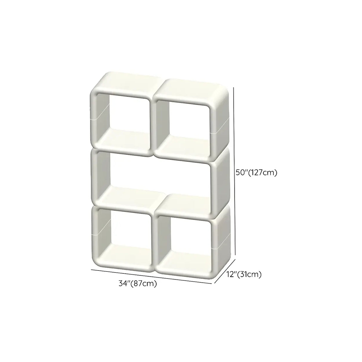 Stylish White Square Open Storage Curio Display Cabinet Image - 25