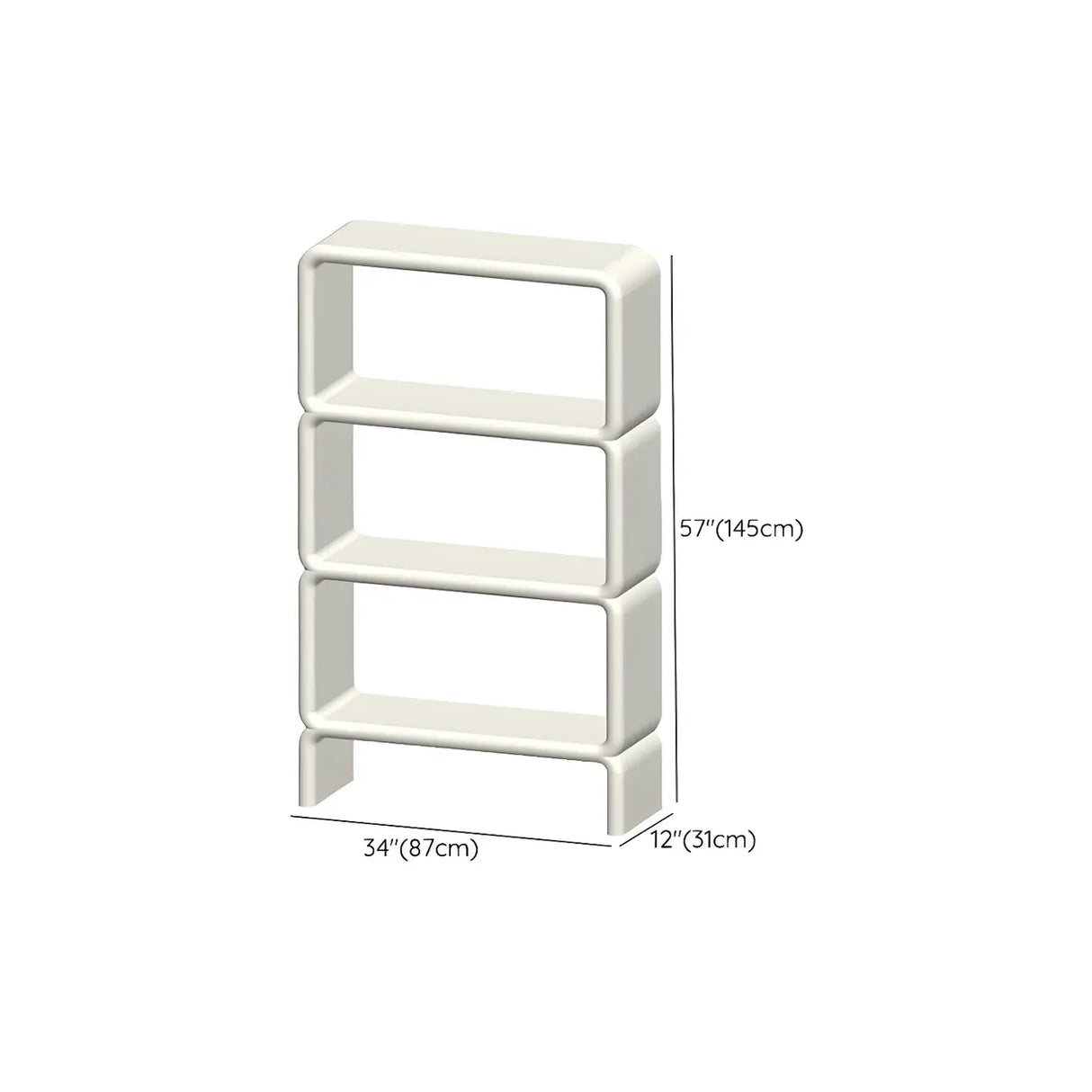 Stylish White Square Open Storage Curio Display Cabinet Image - 26