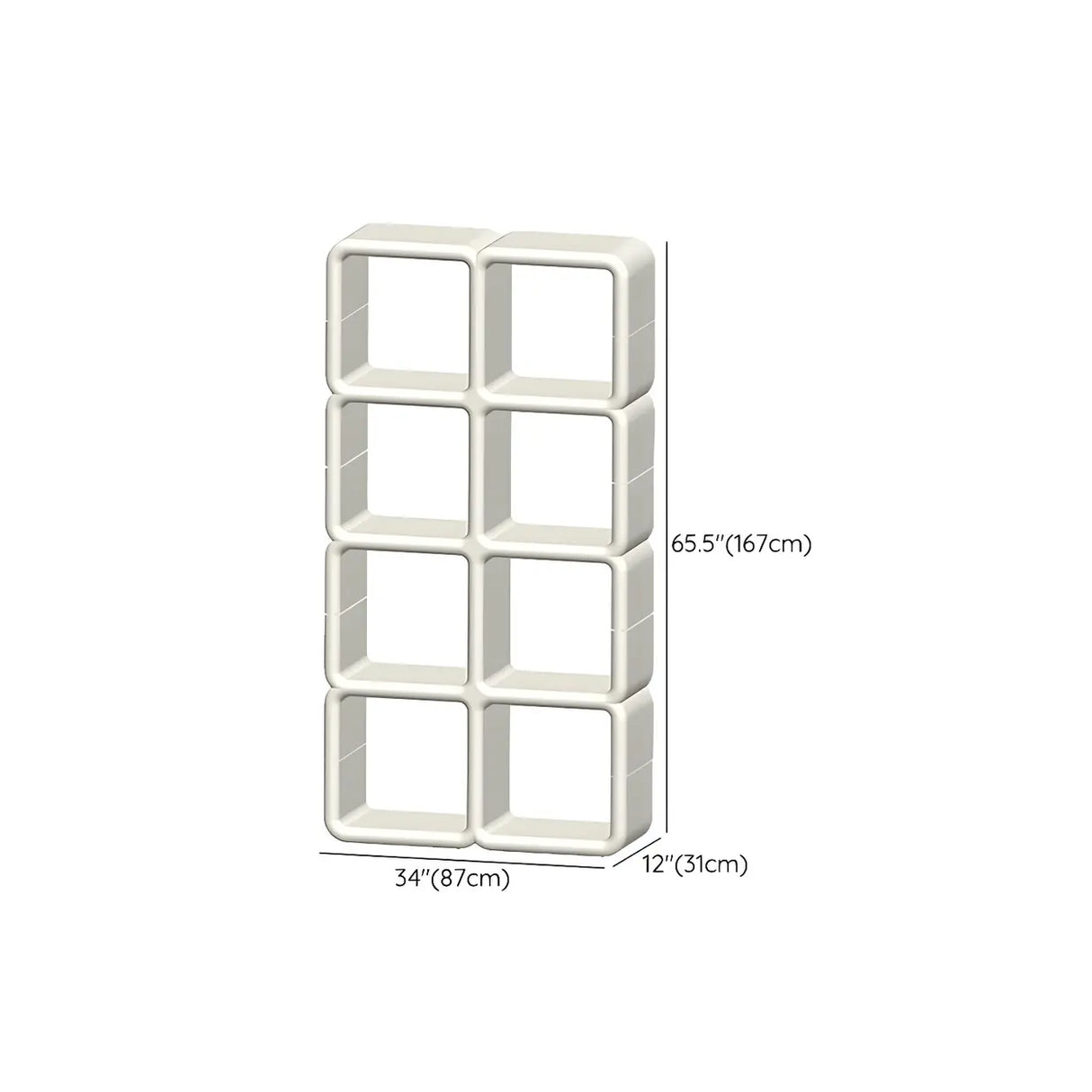 Stylish White Square Open Storage Curio Display Cabinet Image - 30