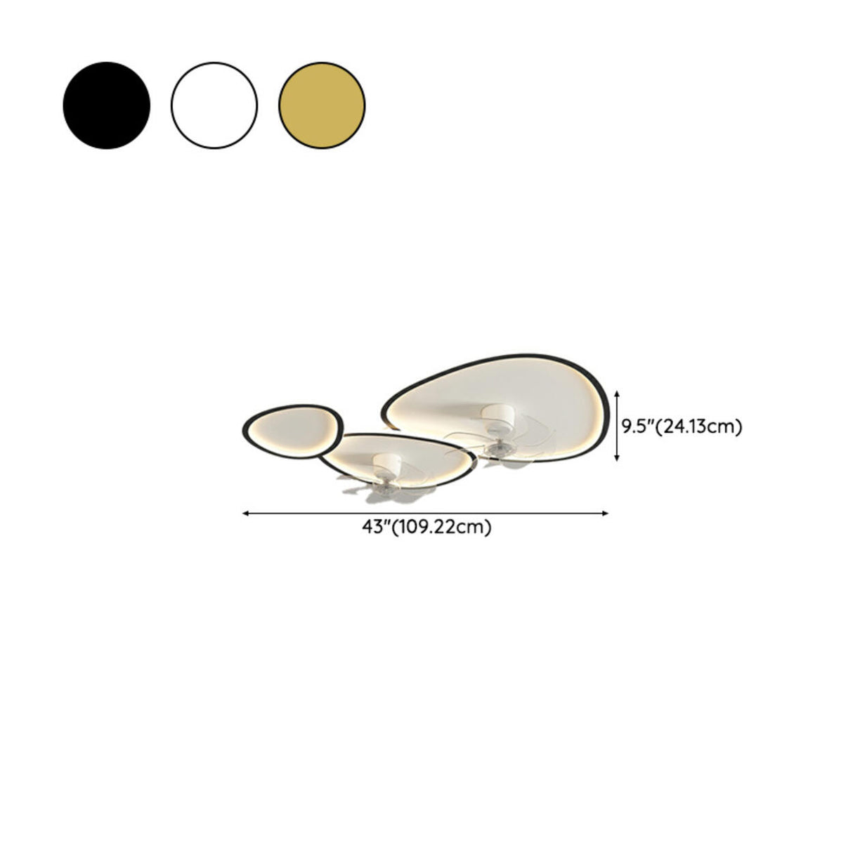 Stylish White Triangular Ceiling Fan with LED Light