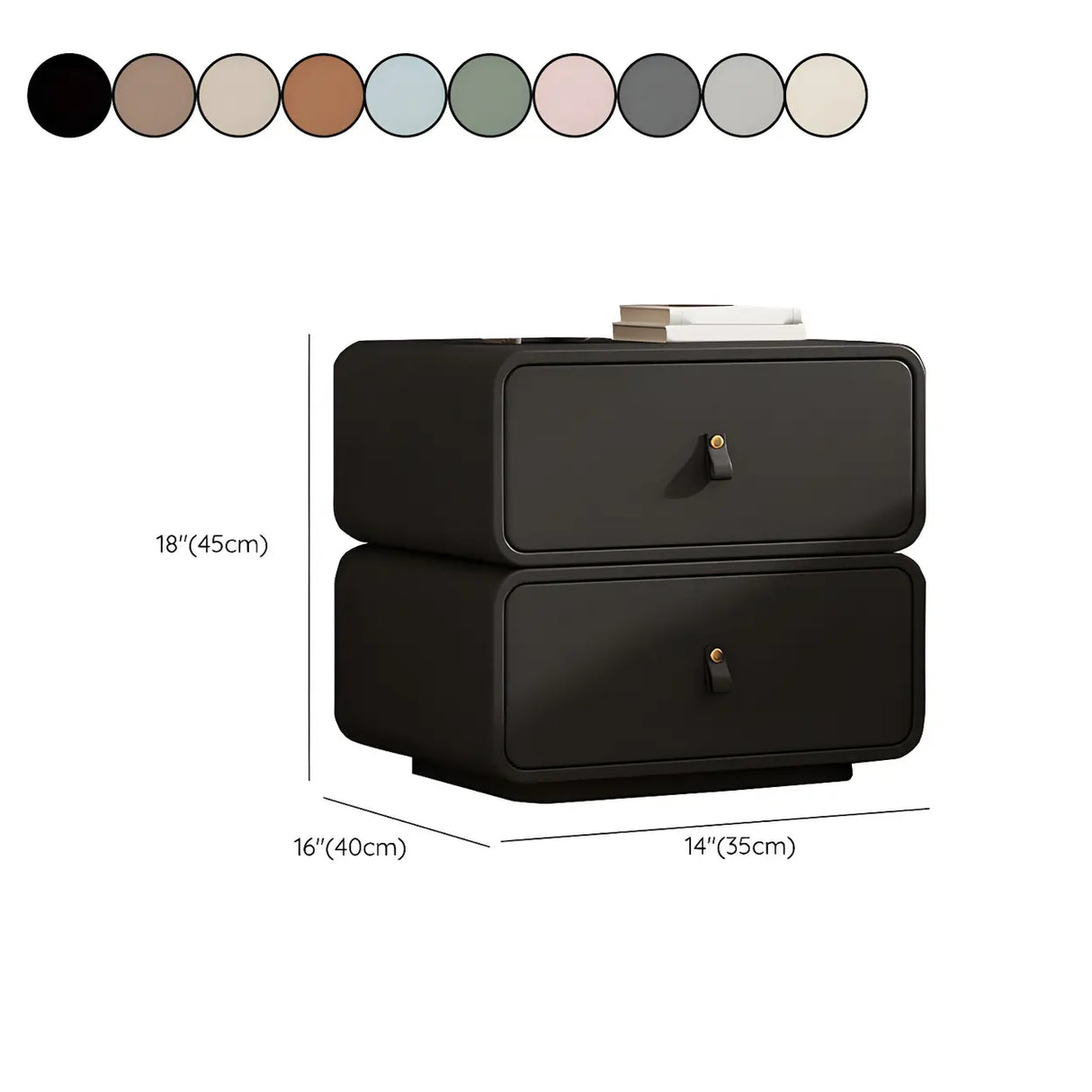 Stylish Wood Off-White Modern Two-Drawer Nightstand