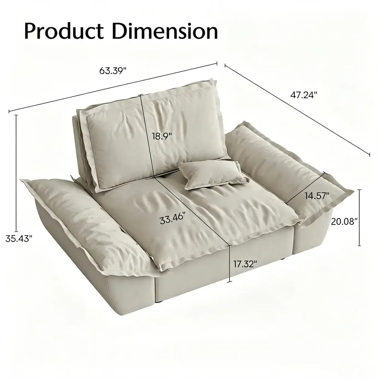 Suede Modular Sofa with Adjustable Backrests and Memory Foam Image - 13