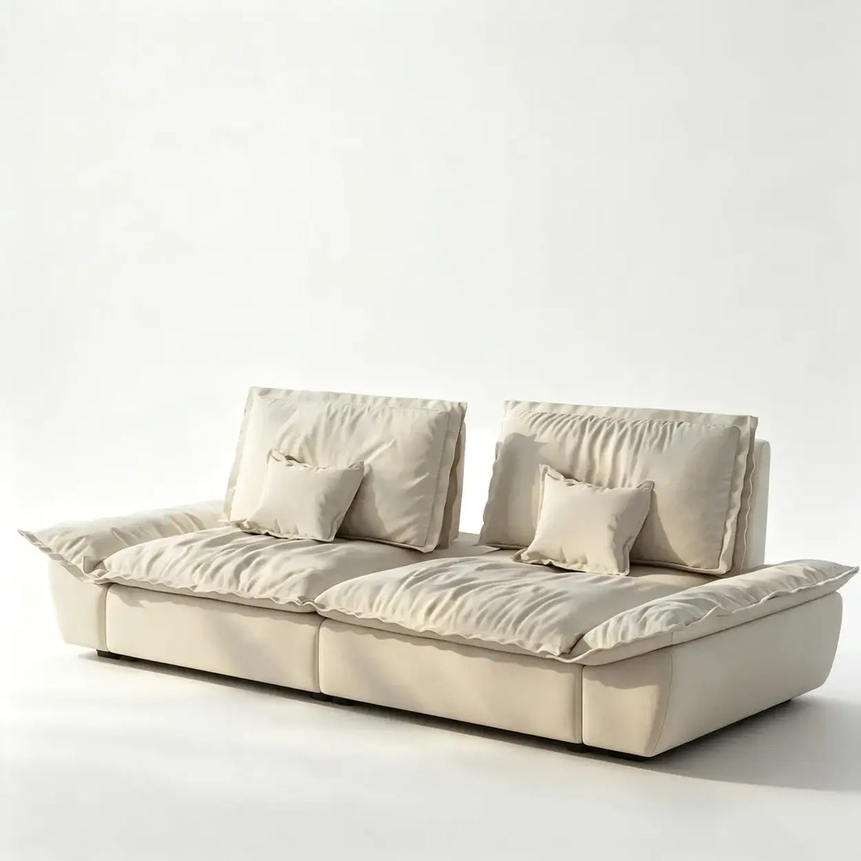 Suede Modular Sofa with Adjustable Backrests and Memory Foam Image - 16