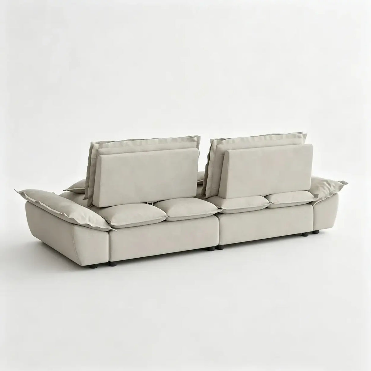 Suede Modular Sofa with Adjustable Backrests and Memory Foam Image - 21