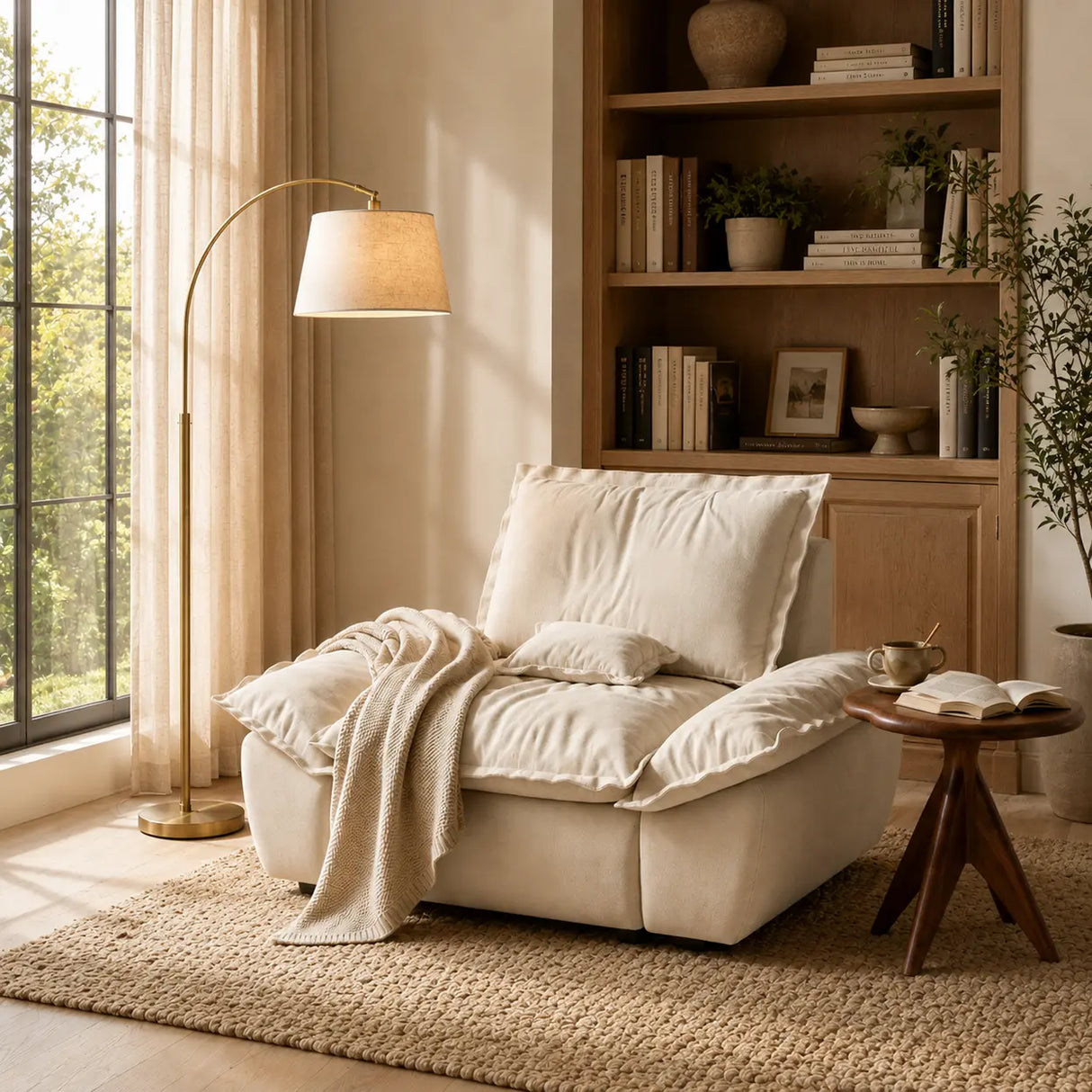 Suede Modular Sofa with Adjustable Backrests and Memory Foam Image - 6