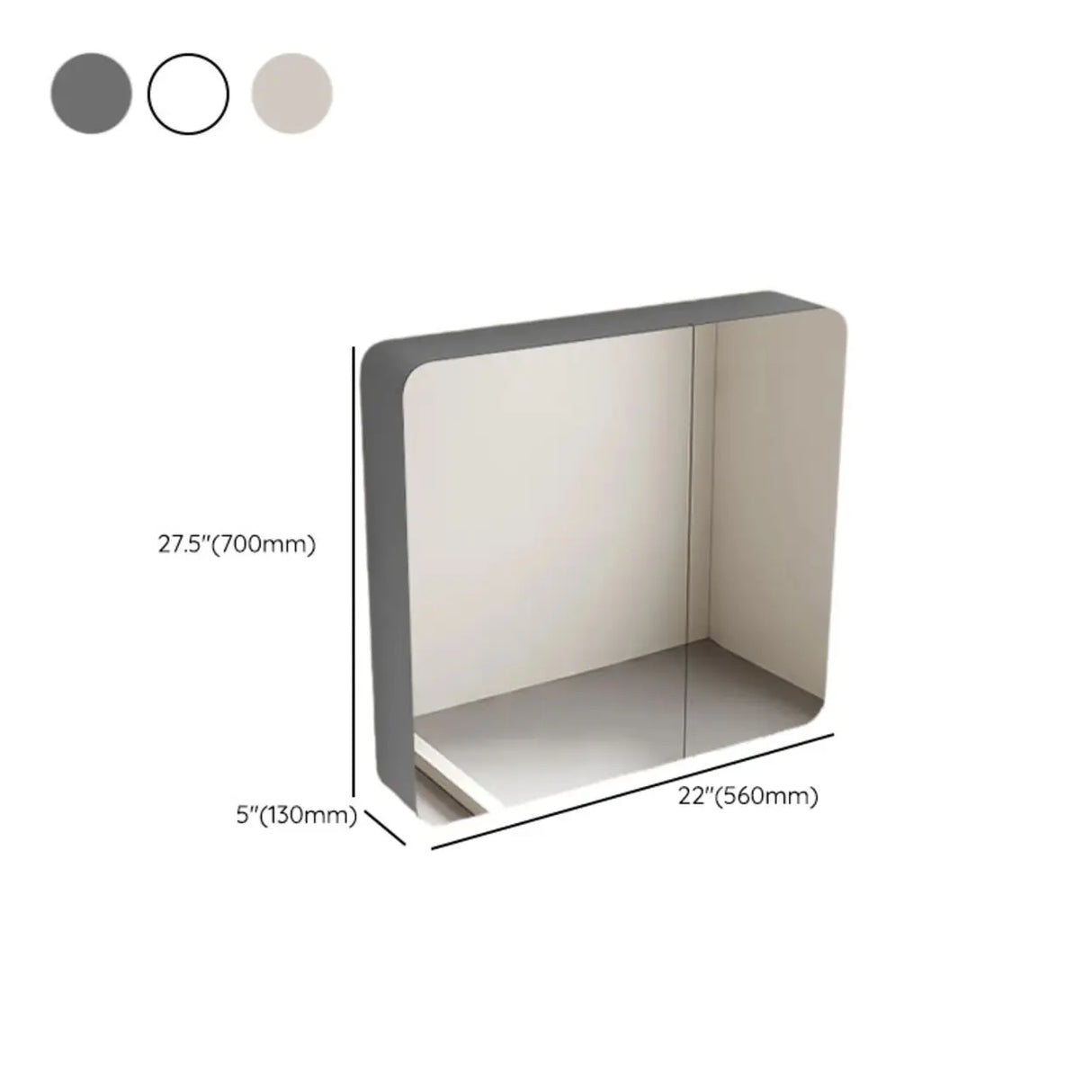 Surface Mounted Rectangular Medicine Cabinet with Mirror