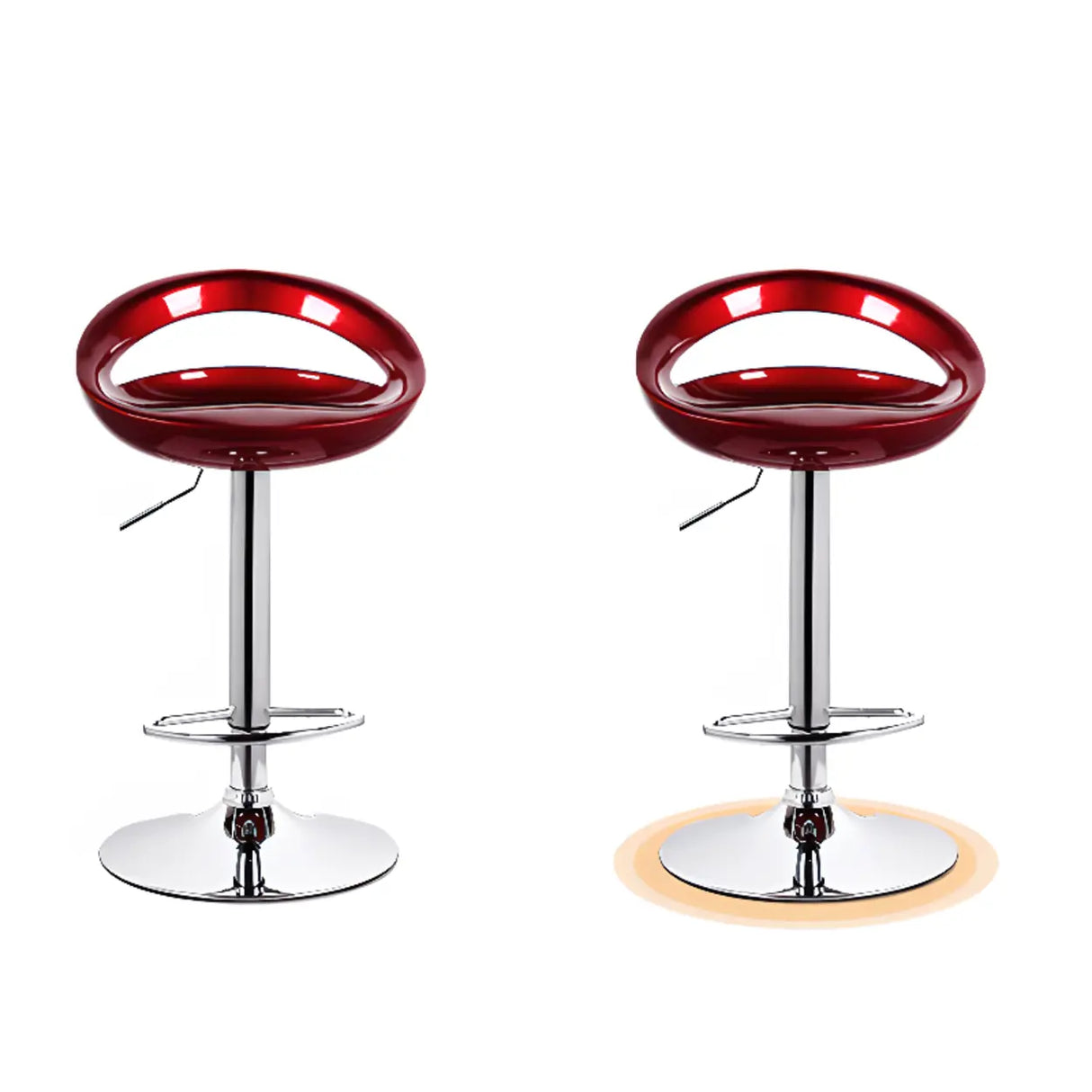 Swivel Adjustable Height Bucket Low Back Bar Stool Image - 4