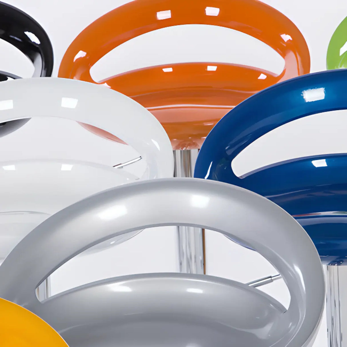 Swivel Adjustable Height Bucket Low Back Bar Stool Image - 8