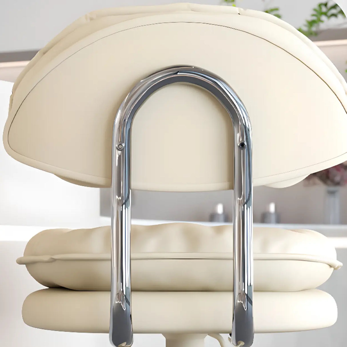 Swivel Adjustable Height Concave Leather Bar Stool Image - 10