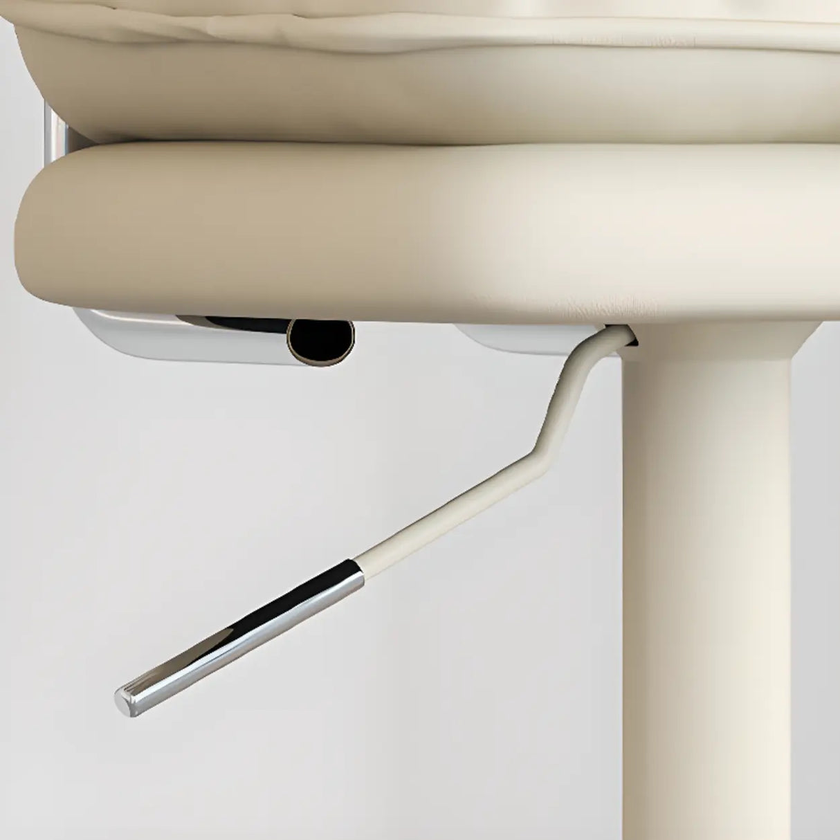 Swivel Adjustable Height Concave Leather Bar Stool Image - 11