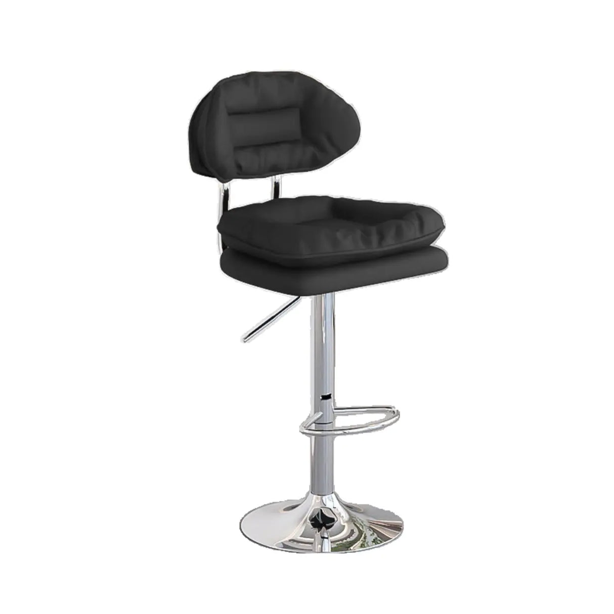 Swivel Adjustable Height Concave Leather Bar Stool Image - 17