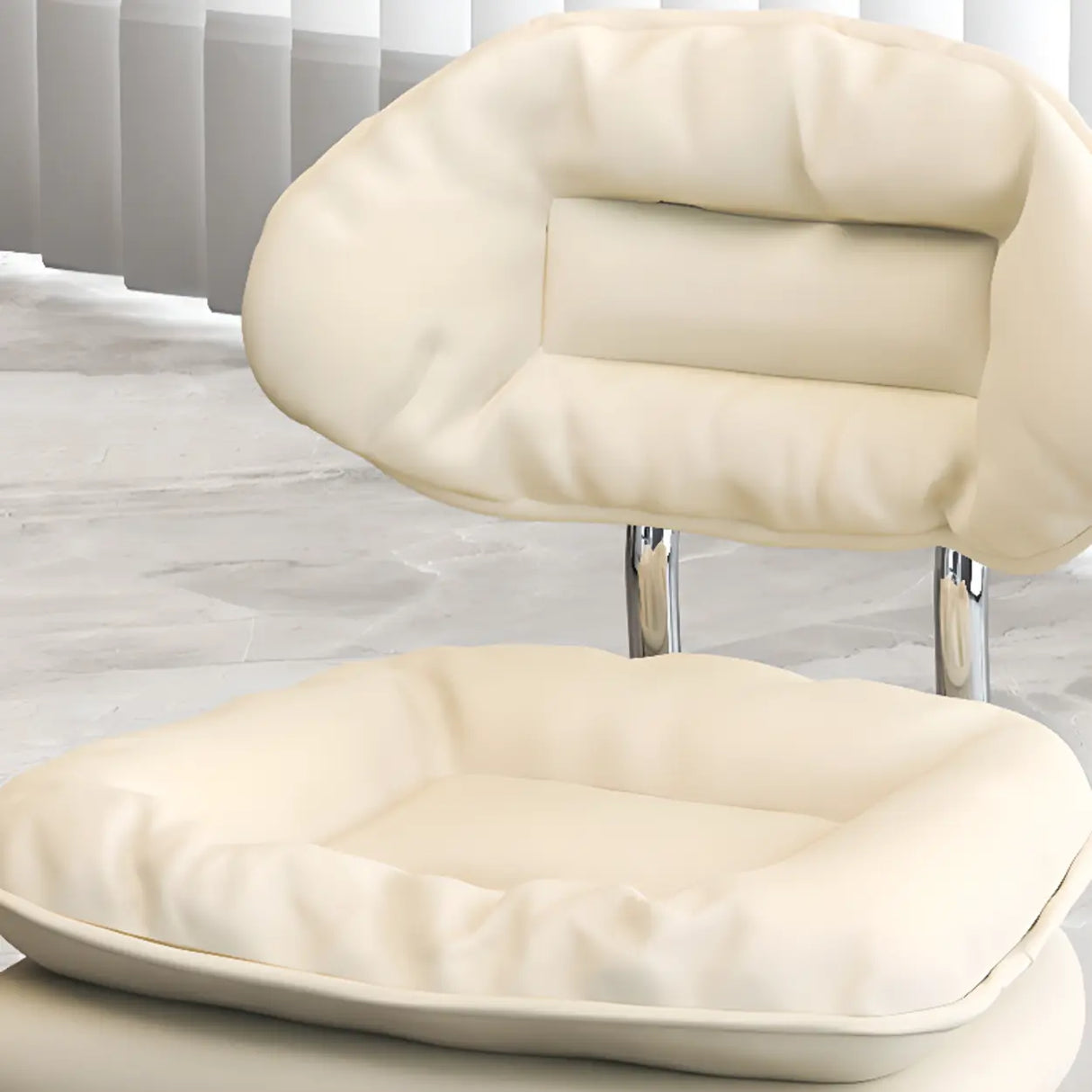 Swivel Adjustable Height Concave Leather Bar Stool Image - 8