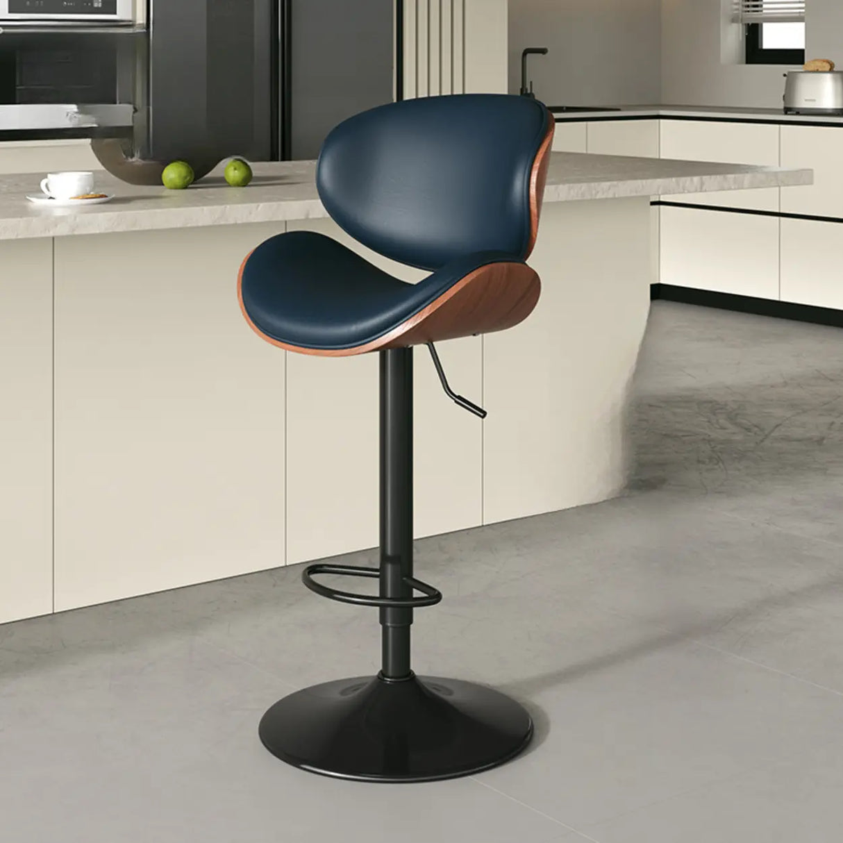 Swivel Adjustable Height Modern Ergonomic Backrest Bar Stool Image - 11