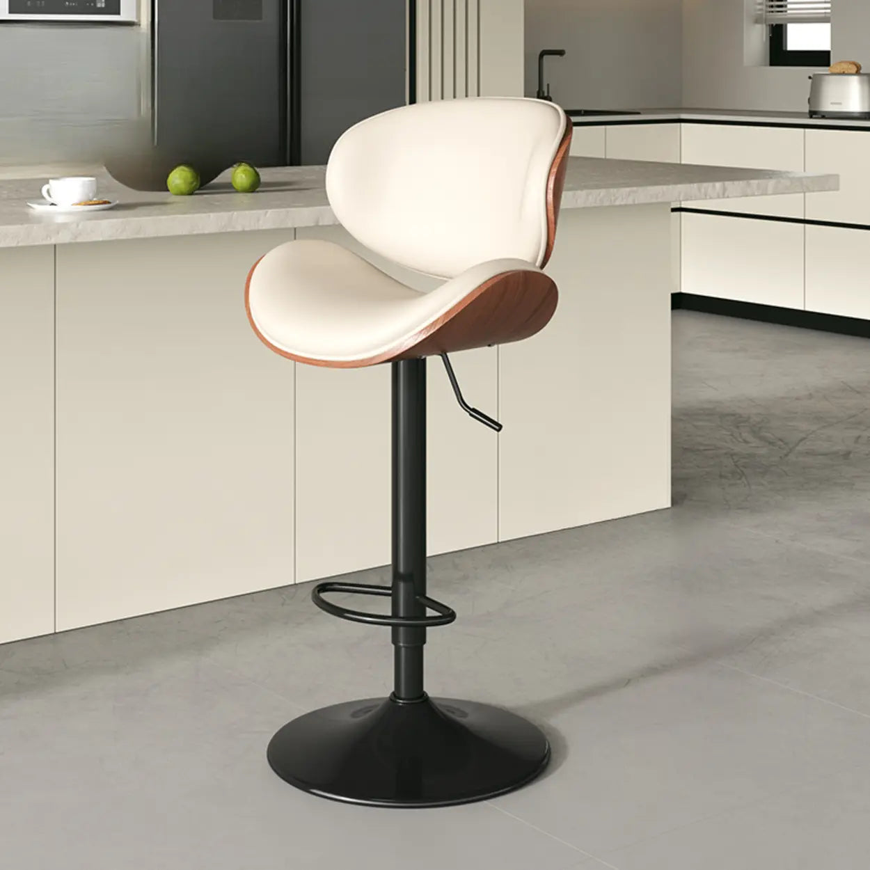 Swivel Adjustable Height Modern Ergonomic Backrest Bar Stool Image - 12