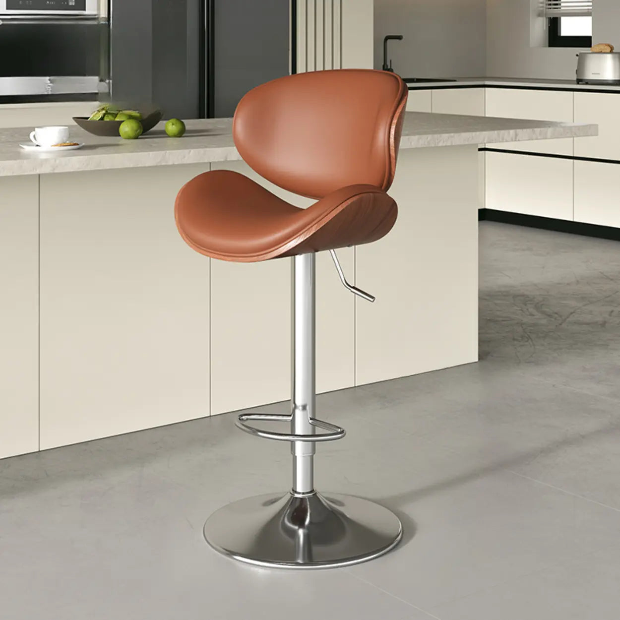 Swivel Adjustable Height Modern Ergonomic Backrest Bar Stool Image - 14