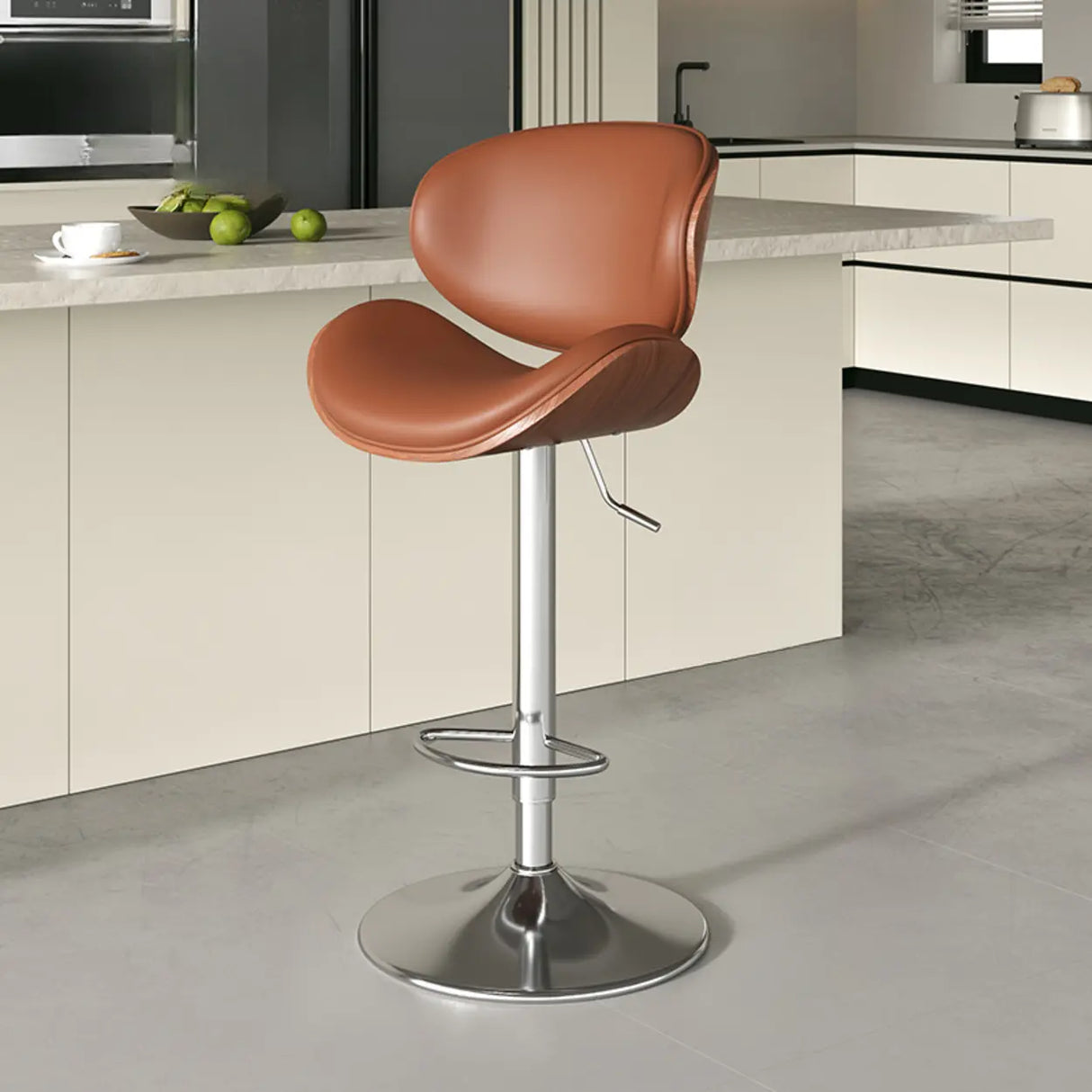 Swivel Adjustable Height Modern Ergonomic Backrest Bar Stool Image - 14
